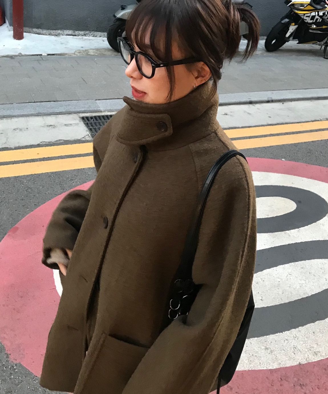 コート MUSINSA STANDARD Women's Wool Blend Boucle Balmacan Half Coa MUSINSA | MUSINSA STANDARD WOMAN Women's Wool Blend Boucle