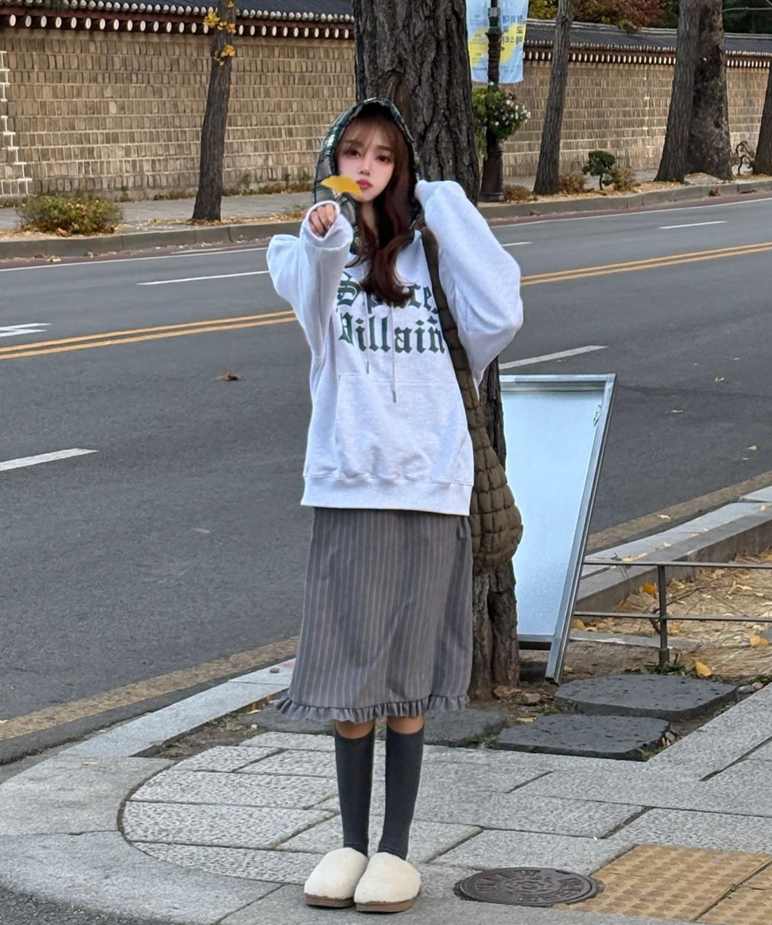 MUSINSA公式 | HOODHOOD Space Villain Check Hood Melange White