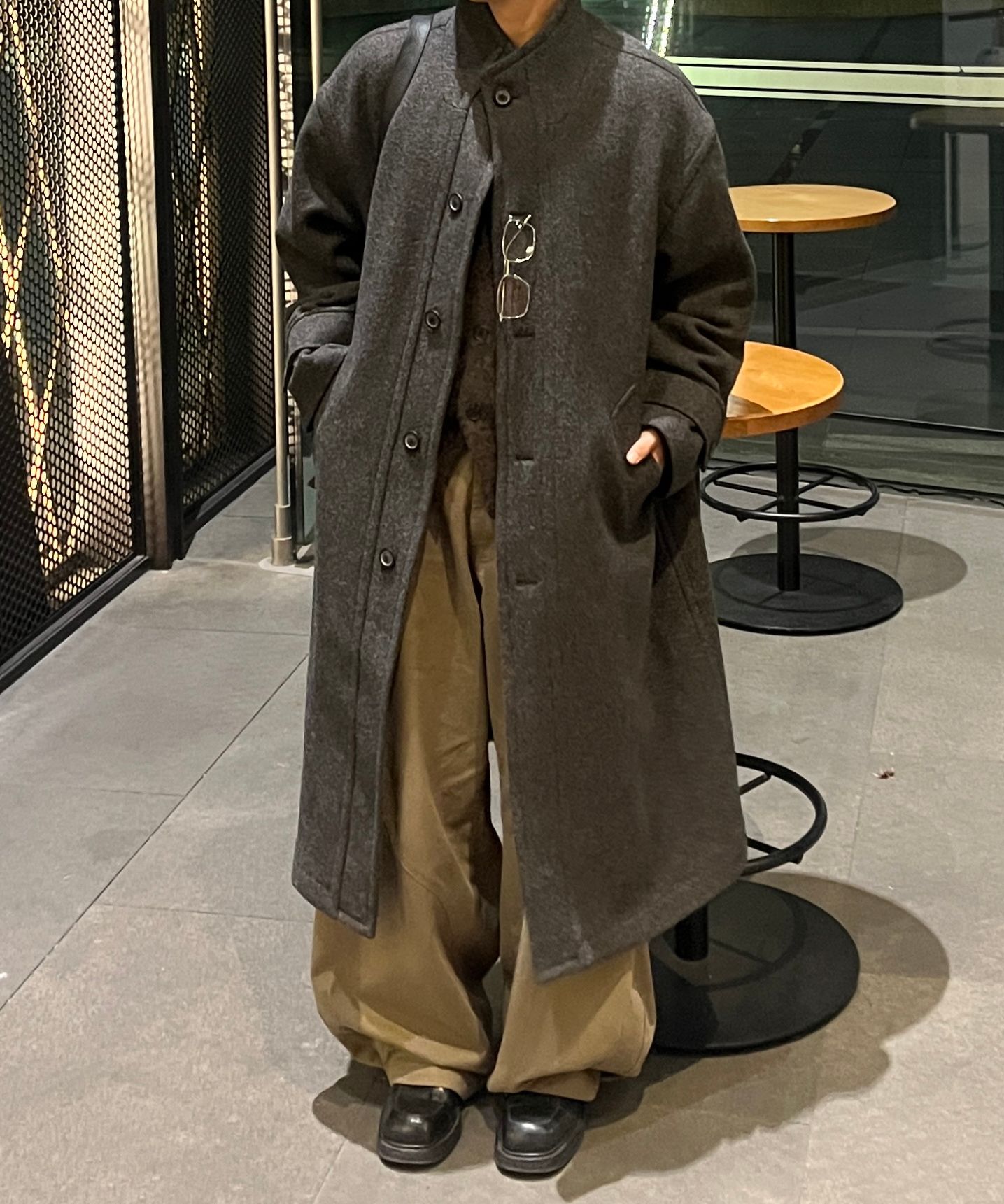 MUSINSA公式 | COOR カシミヤブレンドハイネックコート（シンダーグレー）