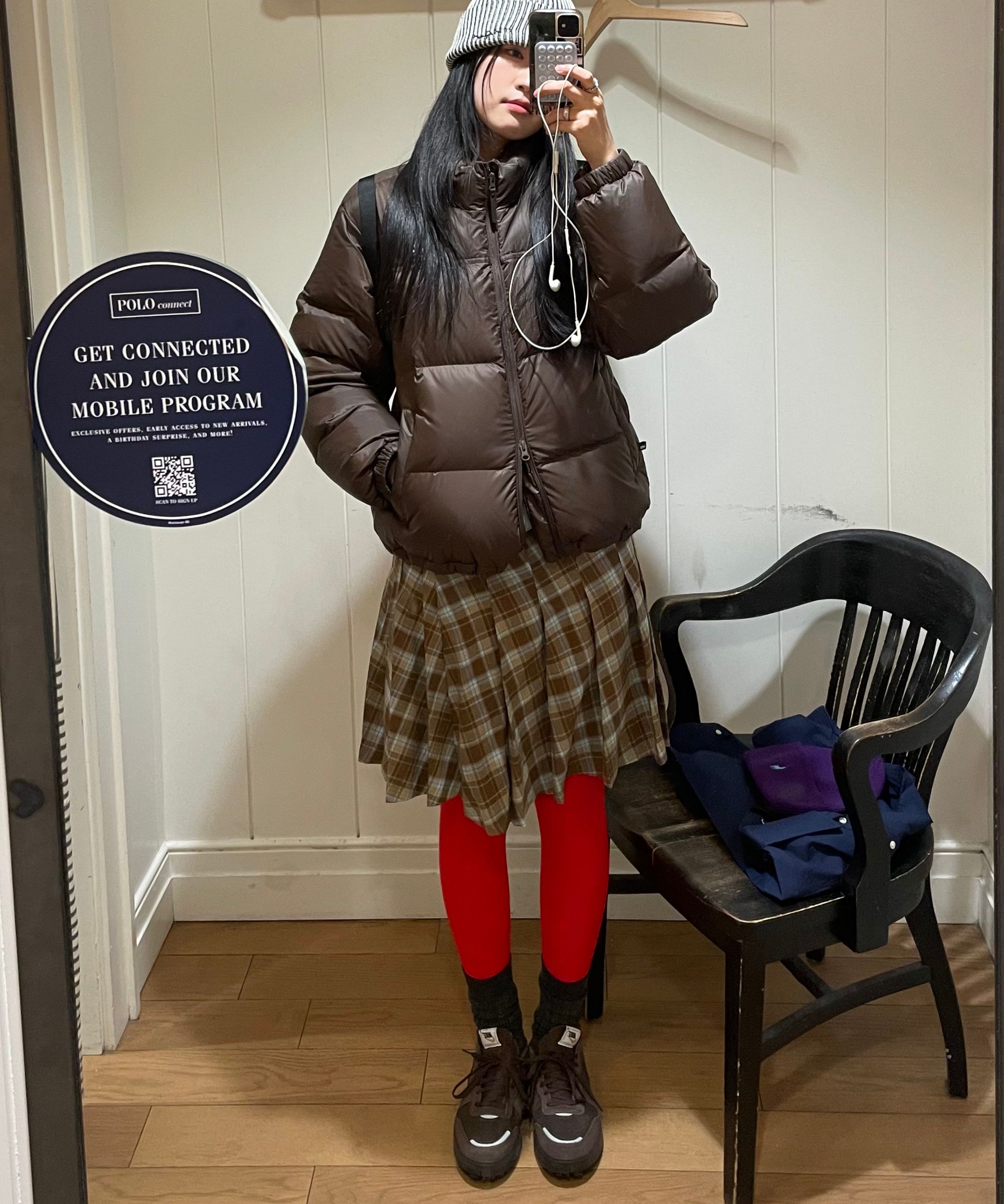 스컬프터(SCULPTOR) Folded Waist Plaid Skirt Blue Check - 사이즈