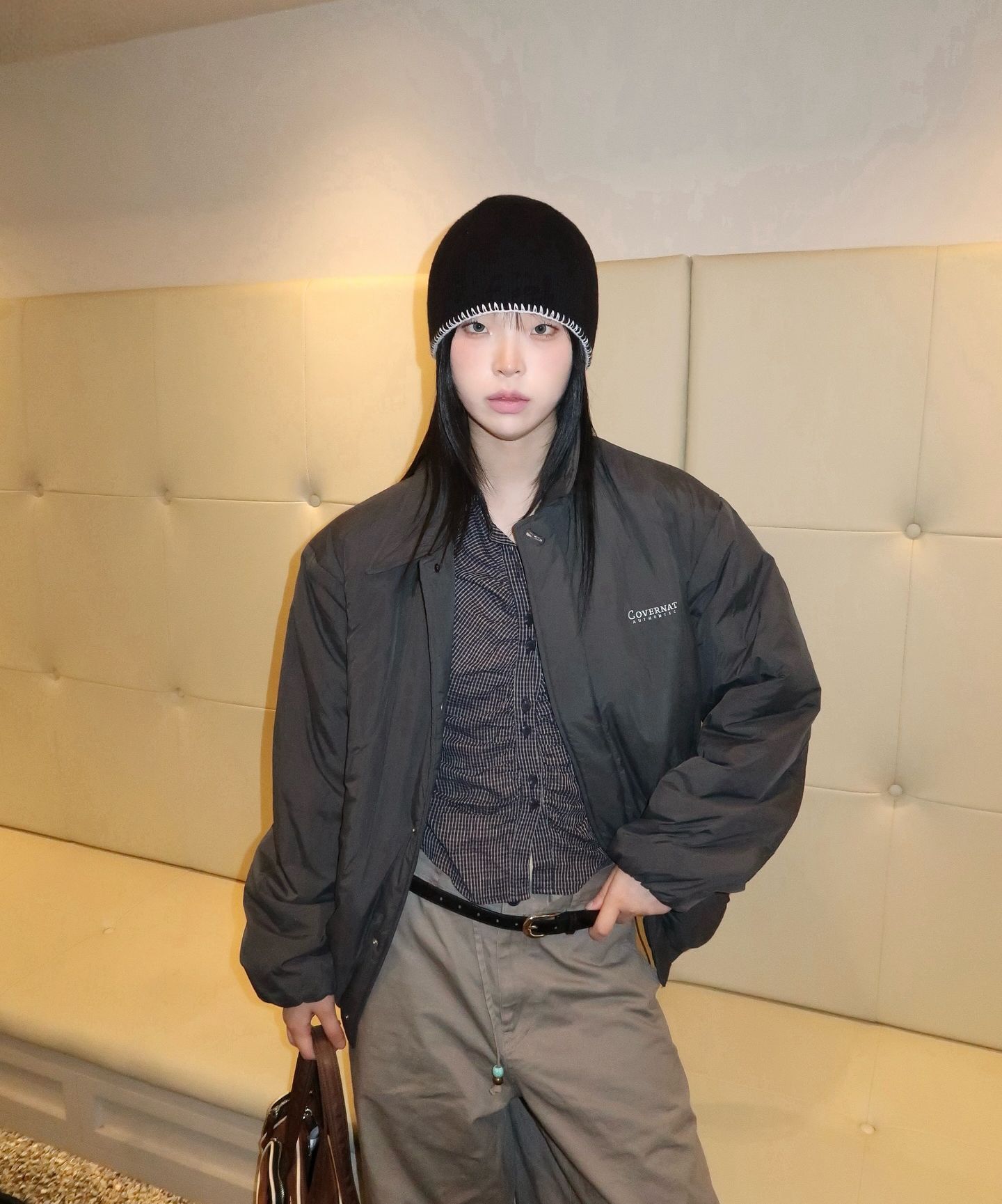 MUSINSA | COVERNAT Padded Coach Jacket Charcoal