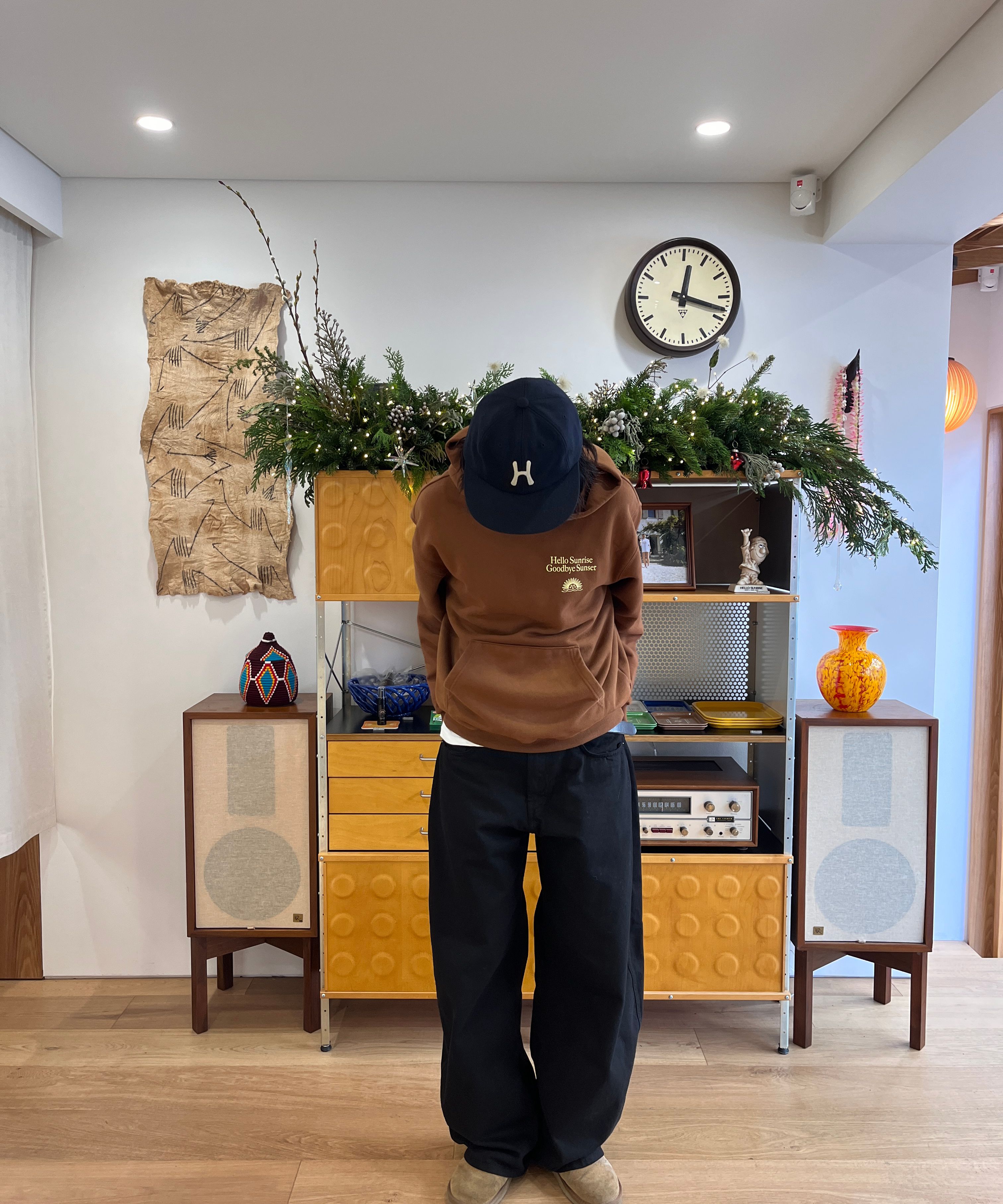 【Hello Sunrise】H Logo Wool Relaxed Fit 6Panel Cap~キャップ 헬로 선라이즈(HELLO SUNRISE) H Logo Wool Relaxed Fit 6Panel