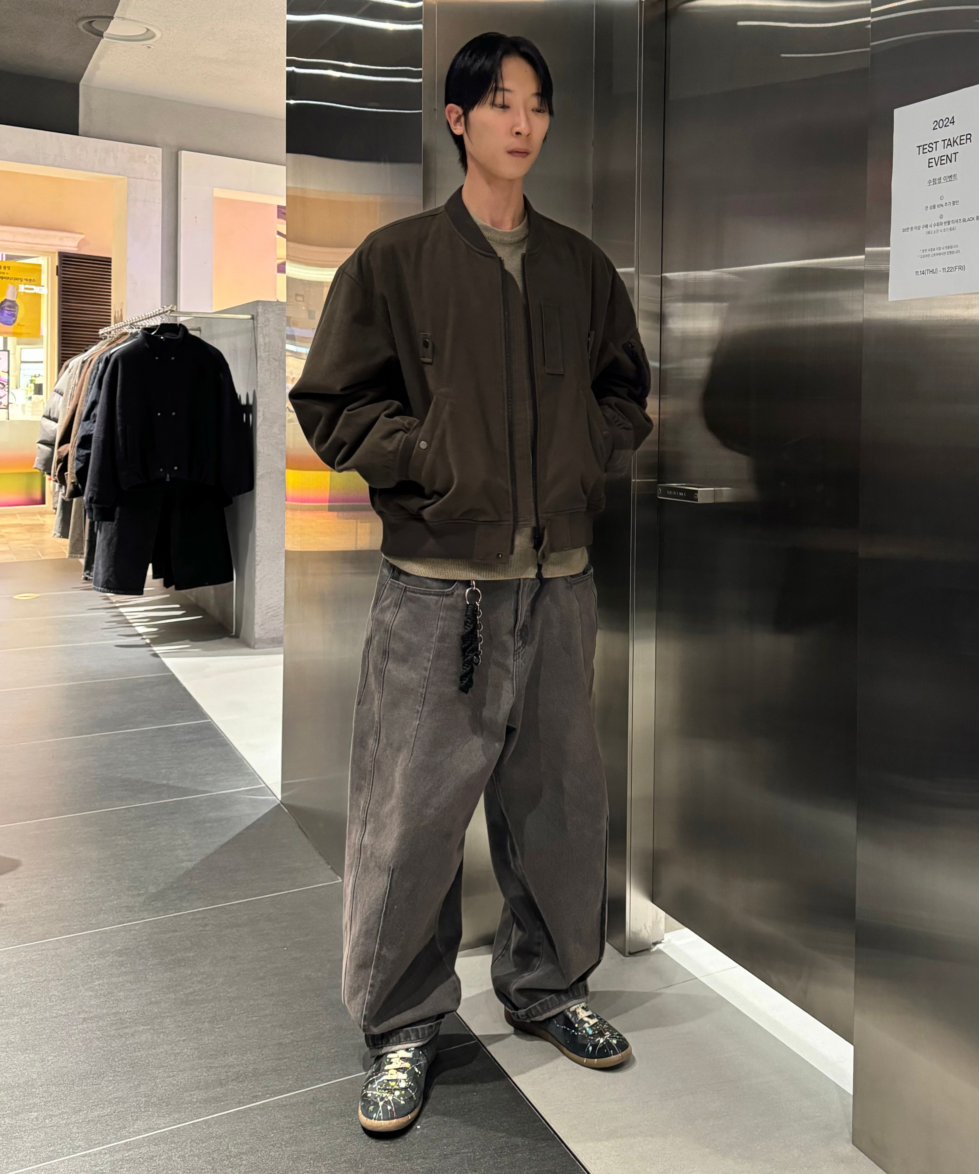 【INSILENCE】 WASHED MOLSKIN MA-1 KHAKI GREY MUSINSA | INSILENCE Washed Moleskin MA-1 KHAKI GREY