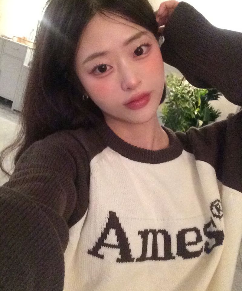 MUSINSA公式 | AMES-WORLDWIDE BASIC RAGLAN PULLOVER KNIT BLUE