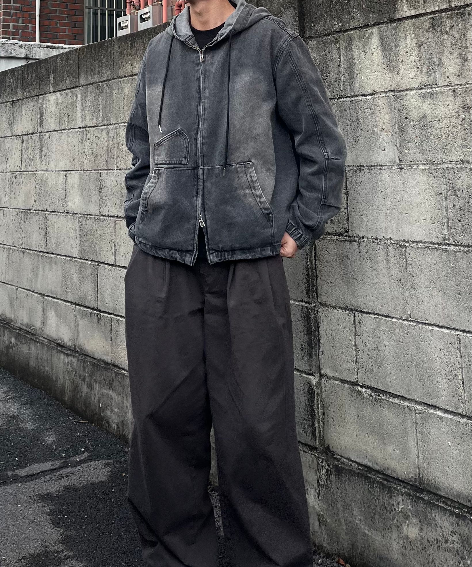 ◆NOT4NERD◆ Two Tuck Wide Denim Pants Black MUSINSA | NOT4NERD Two Tuck Wide Denim Pants - Black