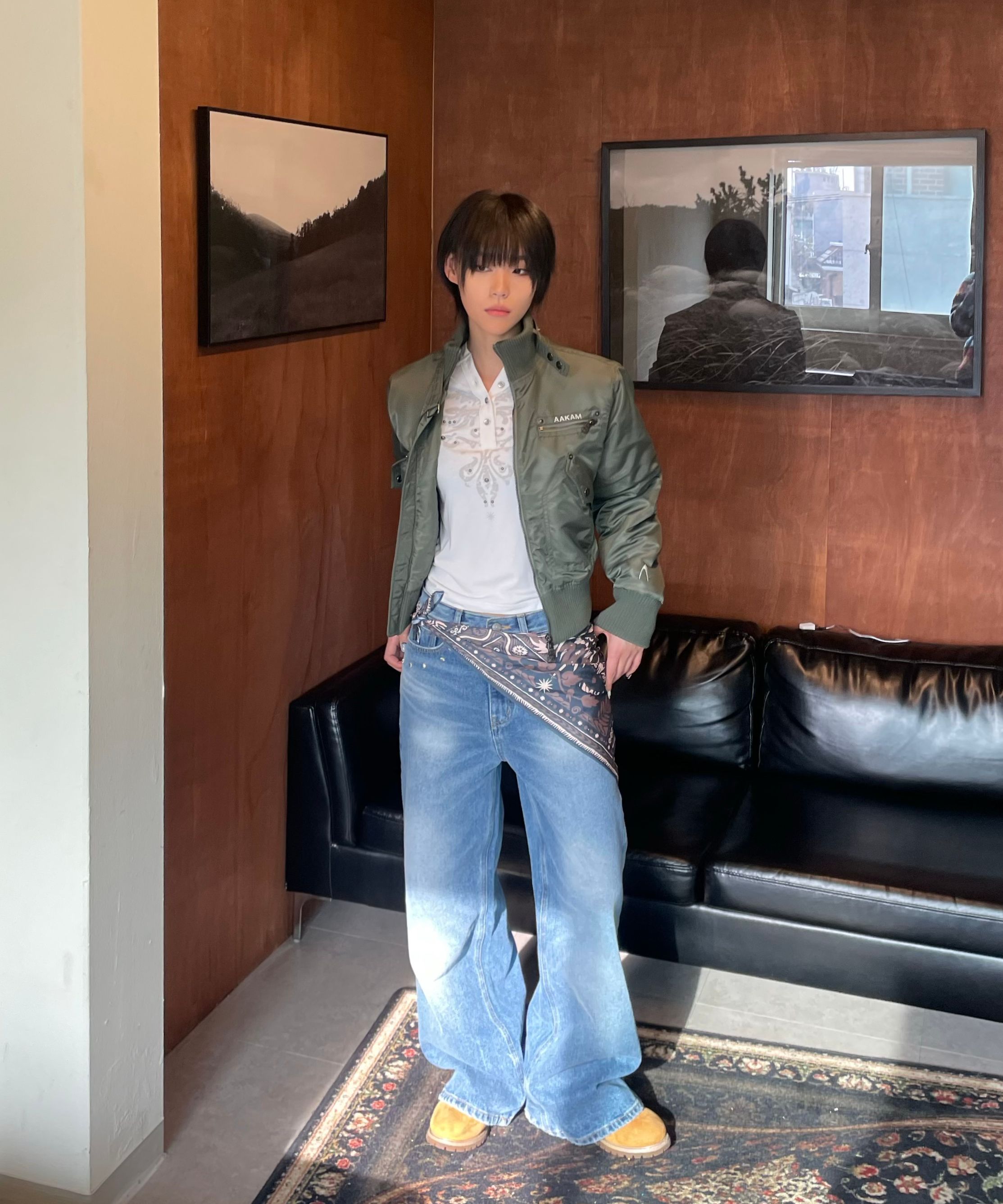 ◆AAKAM◆ Multi Studded Denim Pants Brown MUSINSA | AAKAM Multi Studded Denim Pants (Brown)