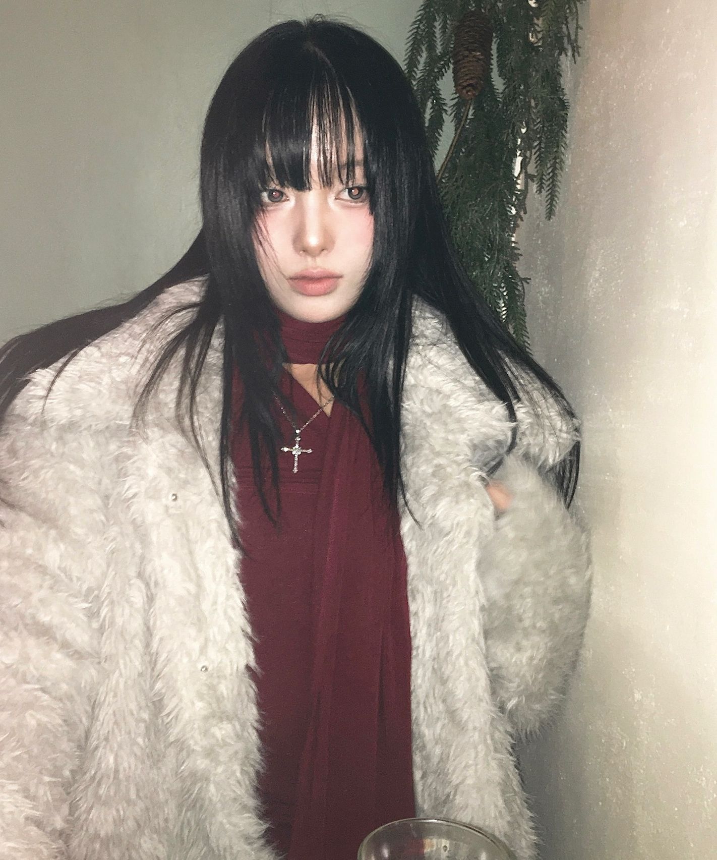 【PARTIMENTO】★ WIDE COLLAR FLUFFY FUR COAT ★ 4 COLOR MUSINSA | PARTIMENTO WOMEN Wide collar fluffy fur coat_brown