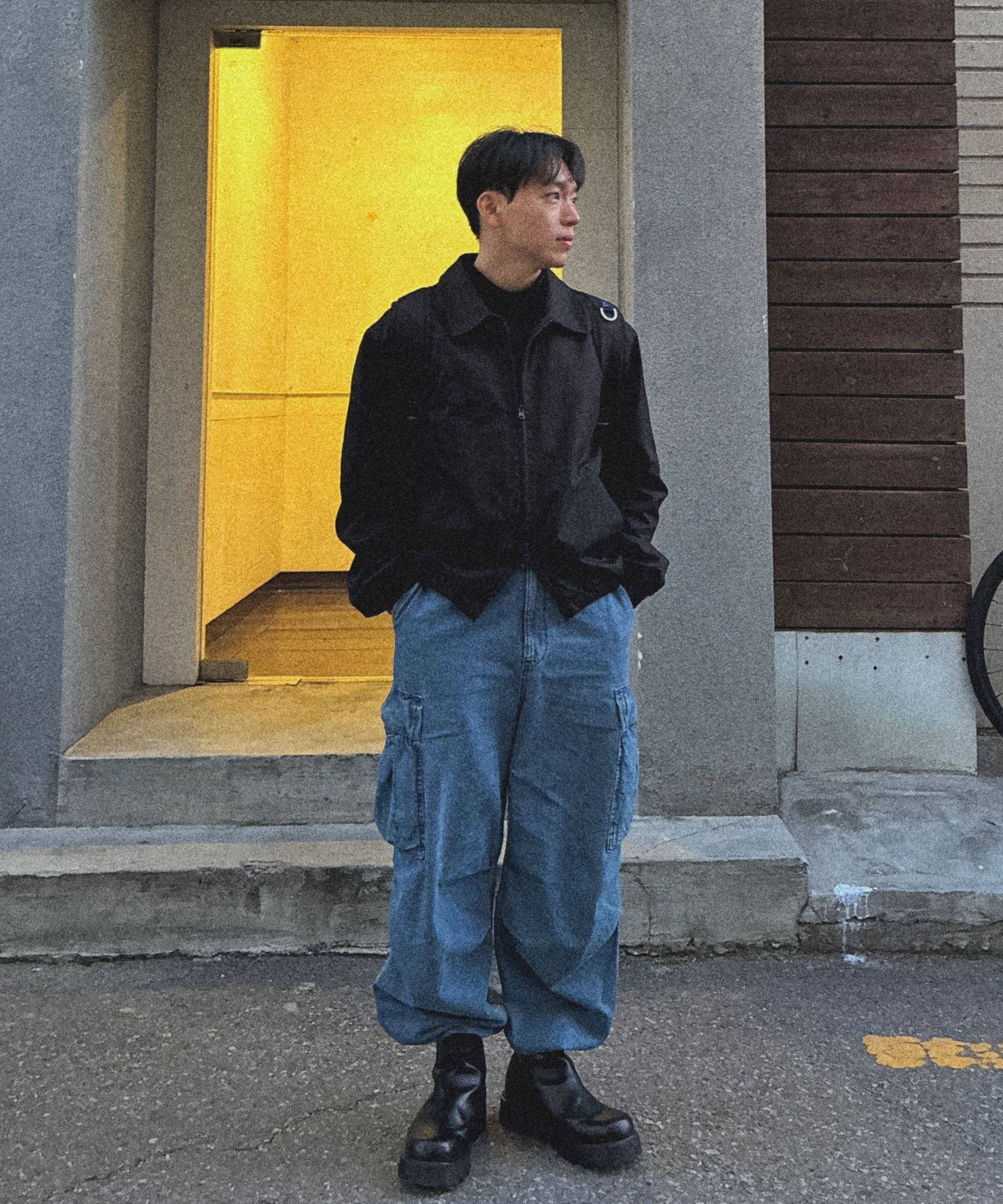 ブルゾン MUSINSA STANDARD Wool blend minimal blouson jacket navy MMCU MUSINSA | MUSINSA STANDARD Wool Blend Minimal Blue Jacket [Navy]