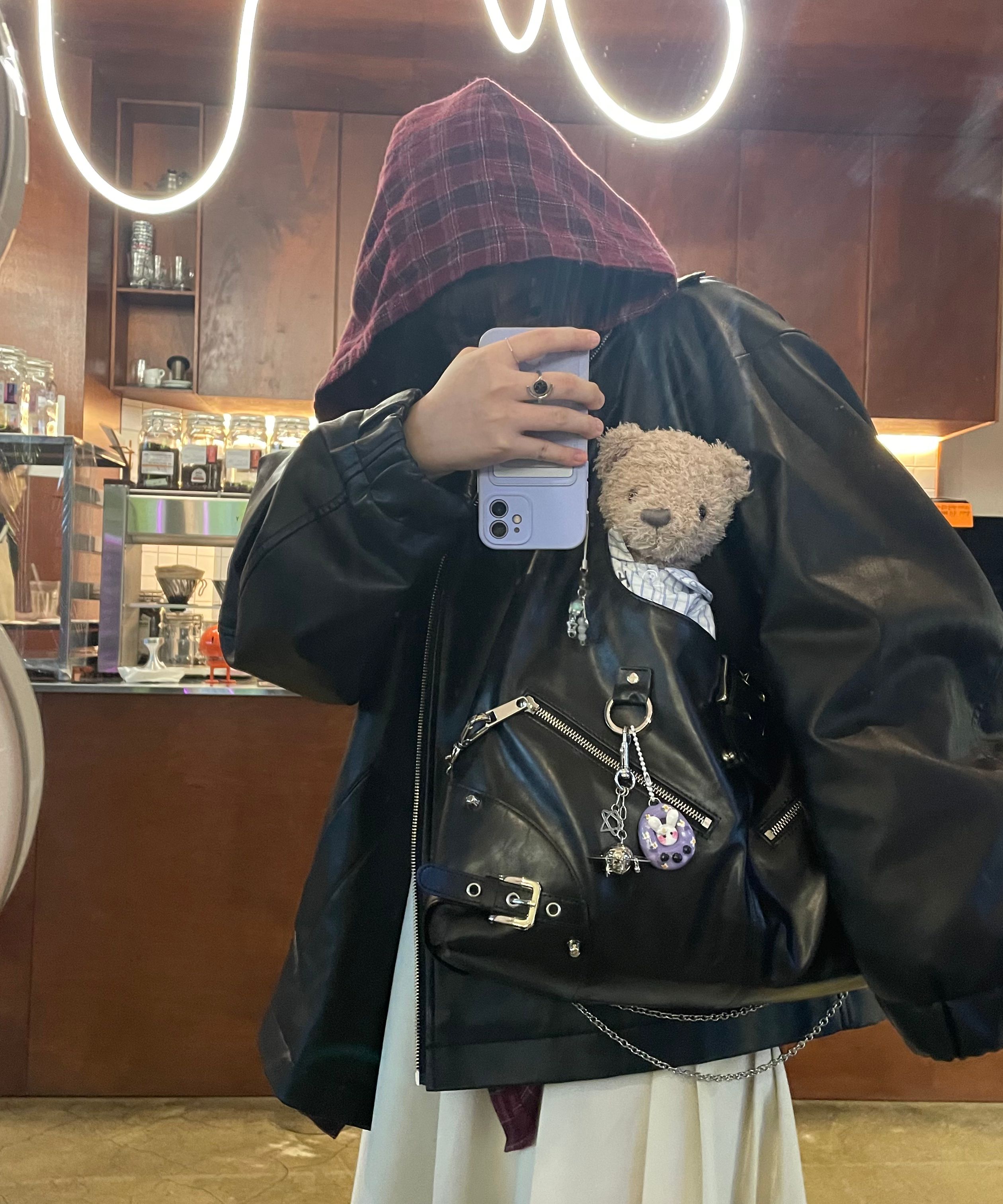 MUSINSA | NOTKNOWING Black Moto Hobo Bag (LEATHER)