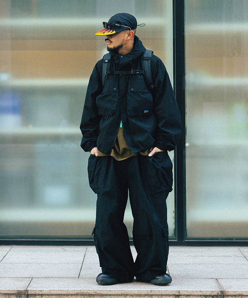 MUSINSA公式 | ANGLAN Double Jungle Cargo Balloon Pants - Dark Purple