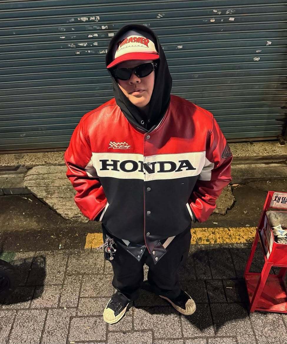 ホンダロゴ　ライダースジャケット MUSINSA公式 | HONDA MOTORCYCLE APPAREL Wappen Leather Varsity