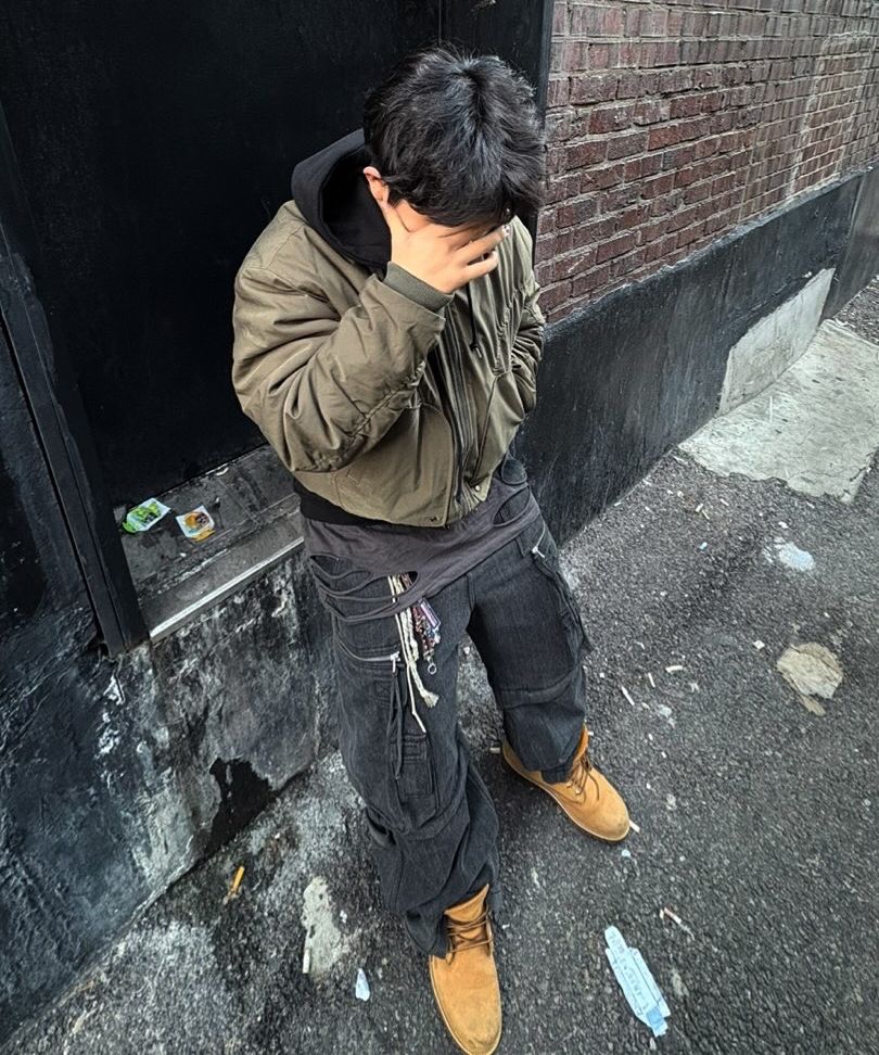 아이돈워너셀(IDWS) Circle Shirring Logo Ma-1 Khaki - 사이즈 & 후기