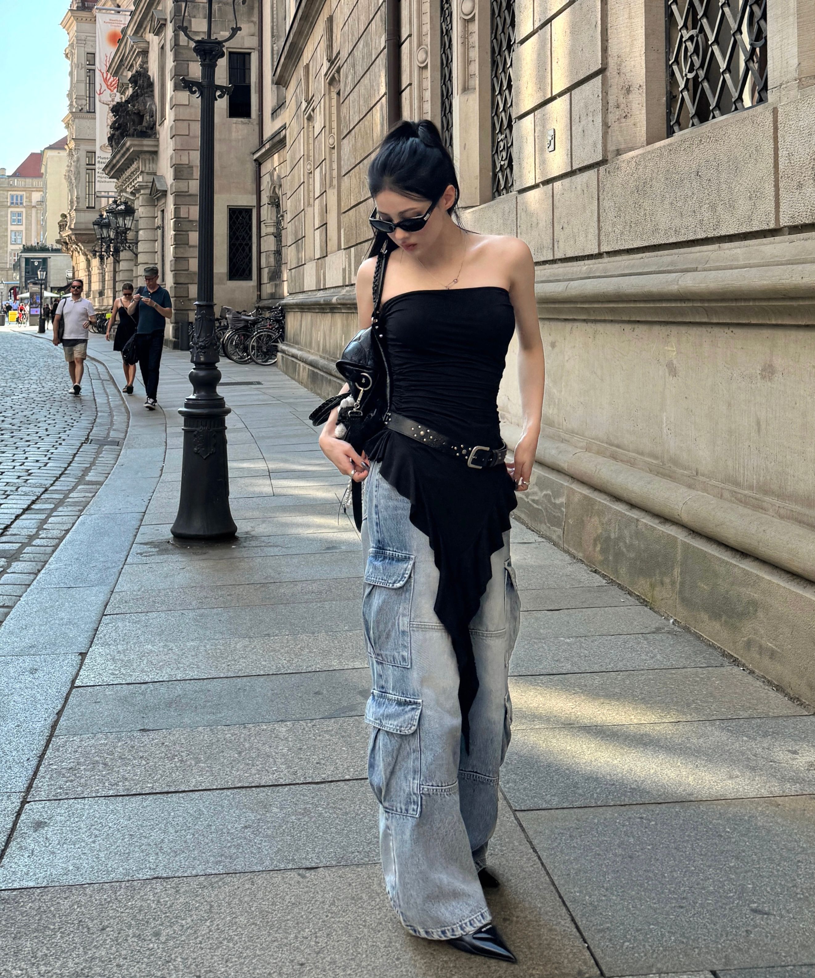 카키포인트(KHAKIPOINT) Ruffled Layered Top (black) - 사이즈 & 후기