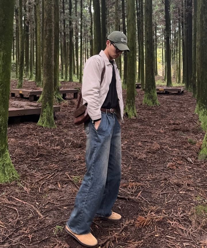 MUSINSA | GAKKAI UNIONS One-Tuck Hammer Wide Denim Pants Black
