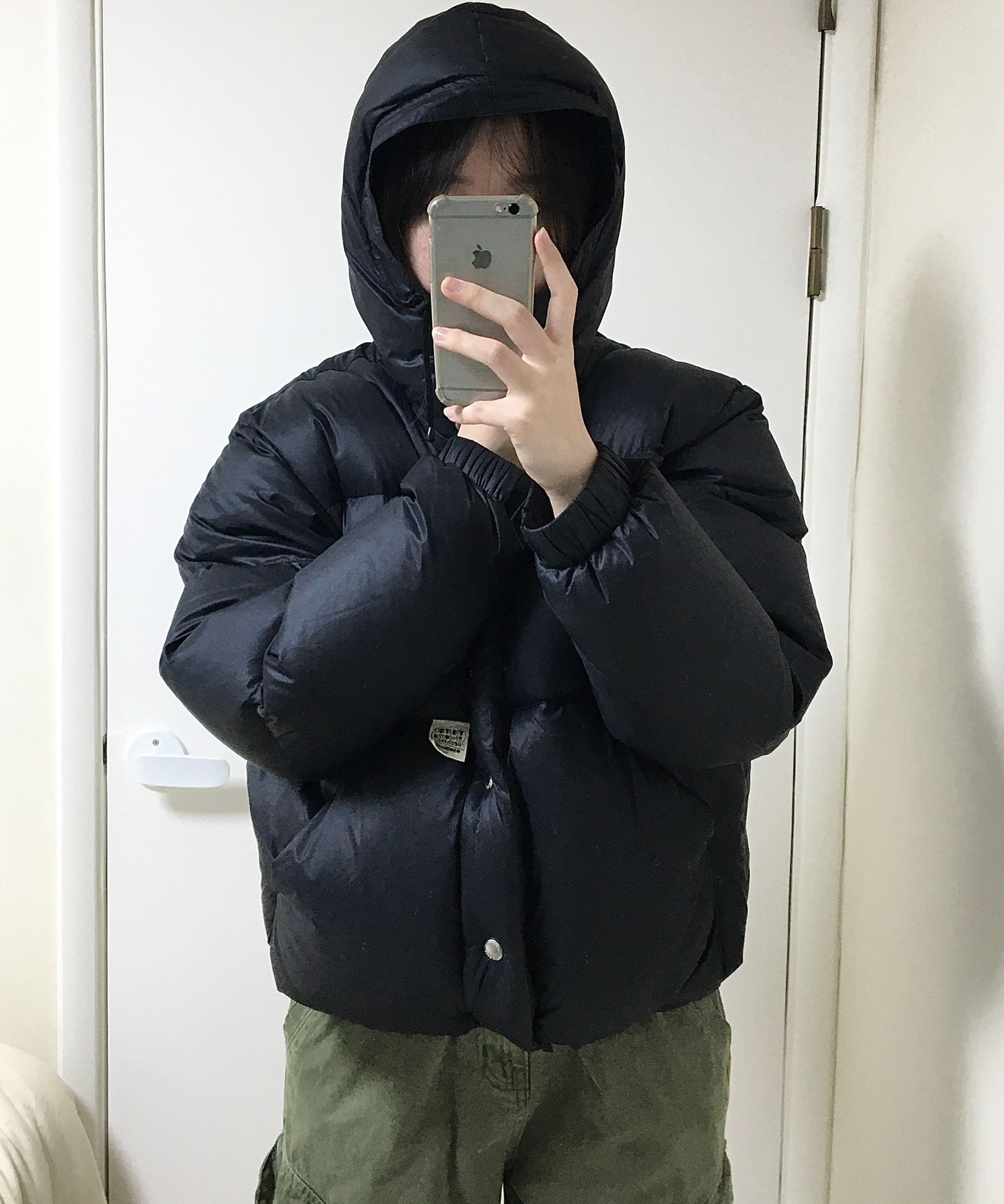 MUSINSA公式 | YESEYESEE Hooded Down Jacket Black