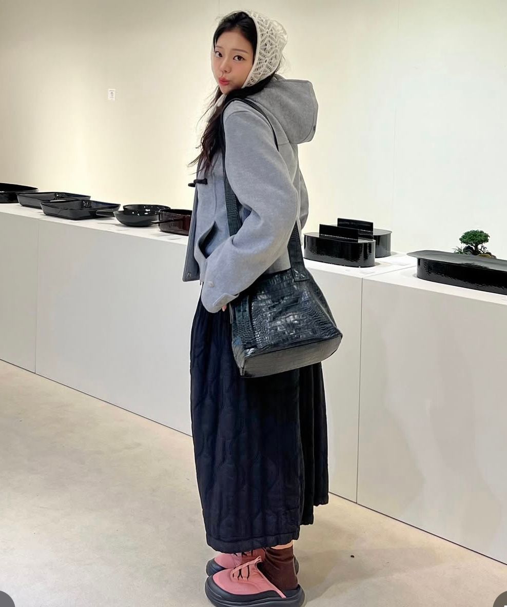 MUSINSA公式 | MISEKI SEOUL Duffle hoodie short coat CHARCOAL