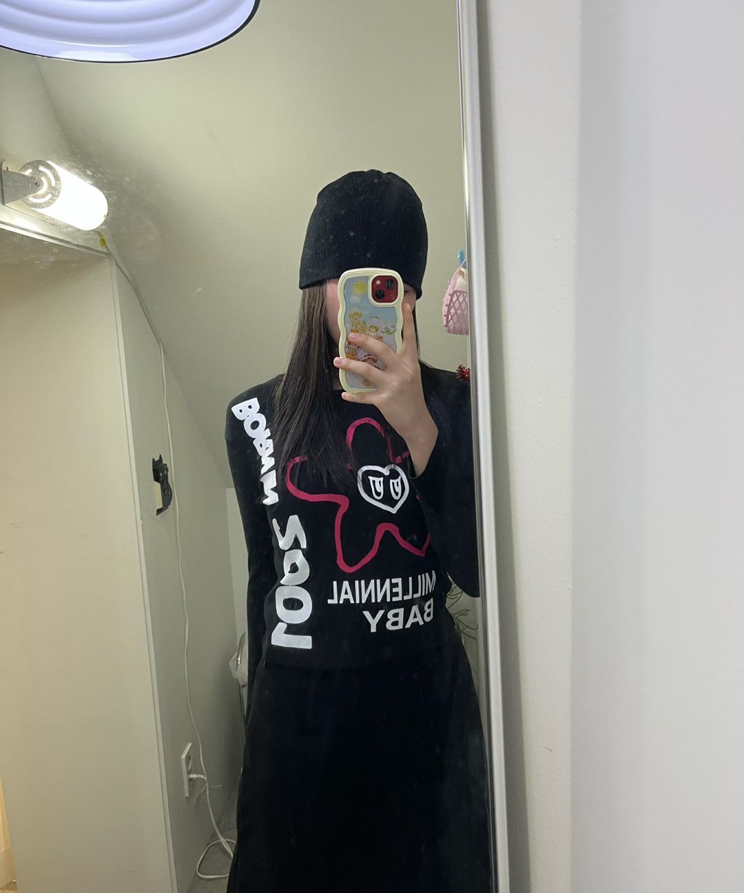 MUSINSA | ITZAVIBE [IBA23WT13BK] Flower Eye 2001 T-shirt - Black