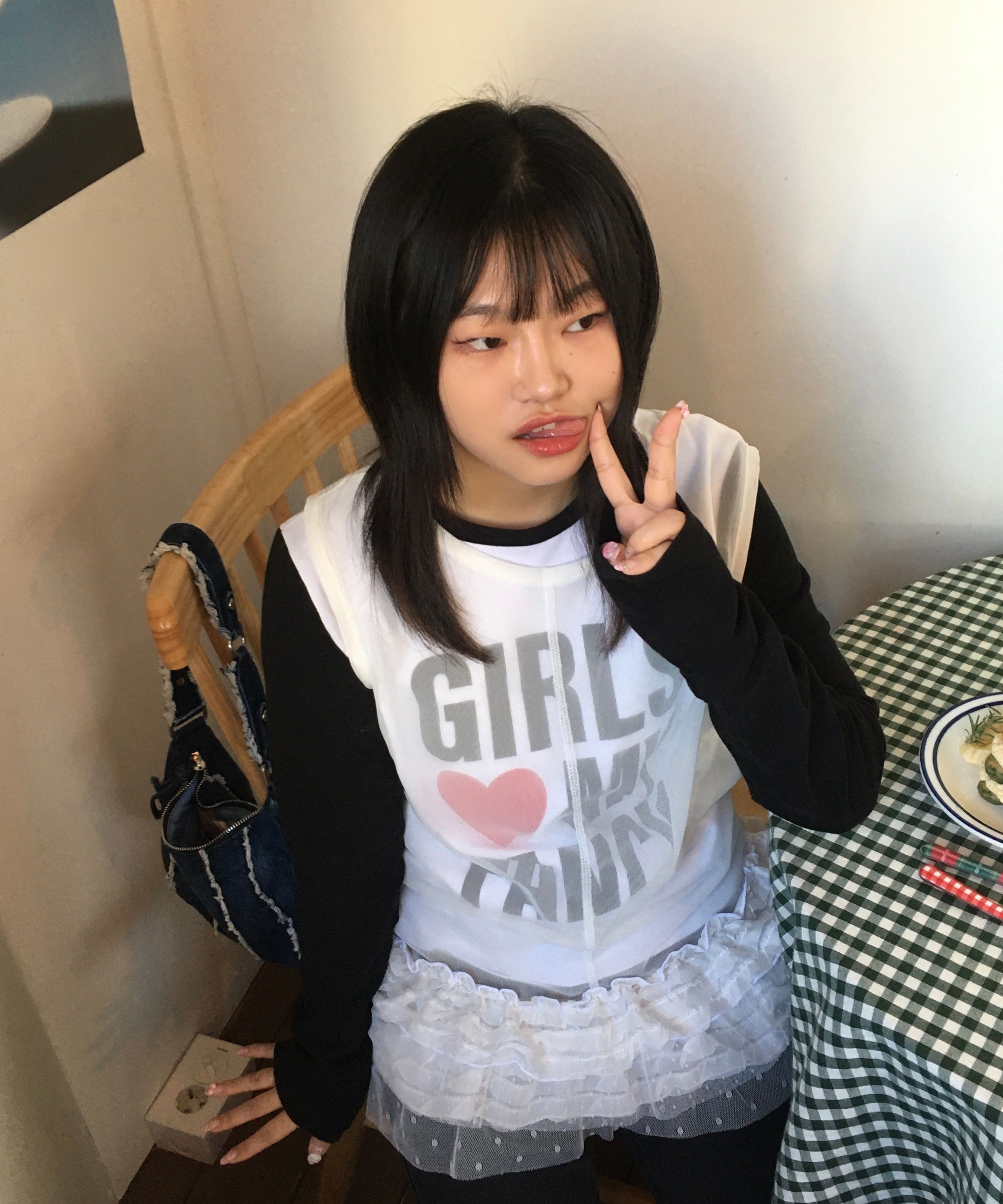 ★FANCYCLUB★GIRLS MY FANCY TEE (BLACK)★正規品/韓国直送料込 FANCY CLUB tシャツ 「FANCY CLUB」GIRLS MY LONG SLEEVE