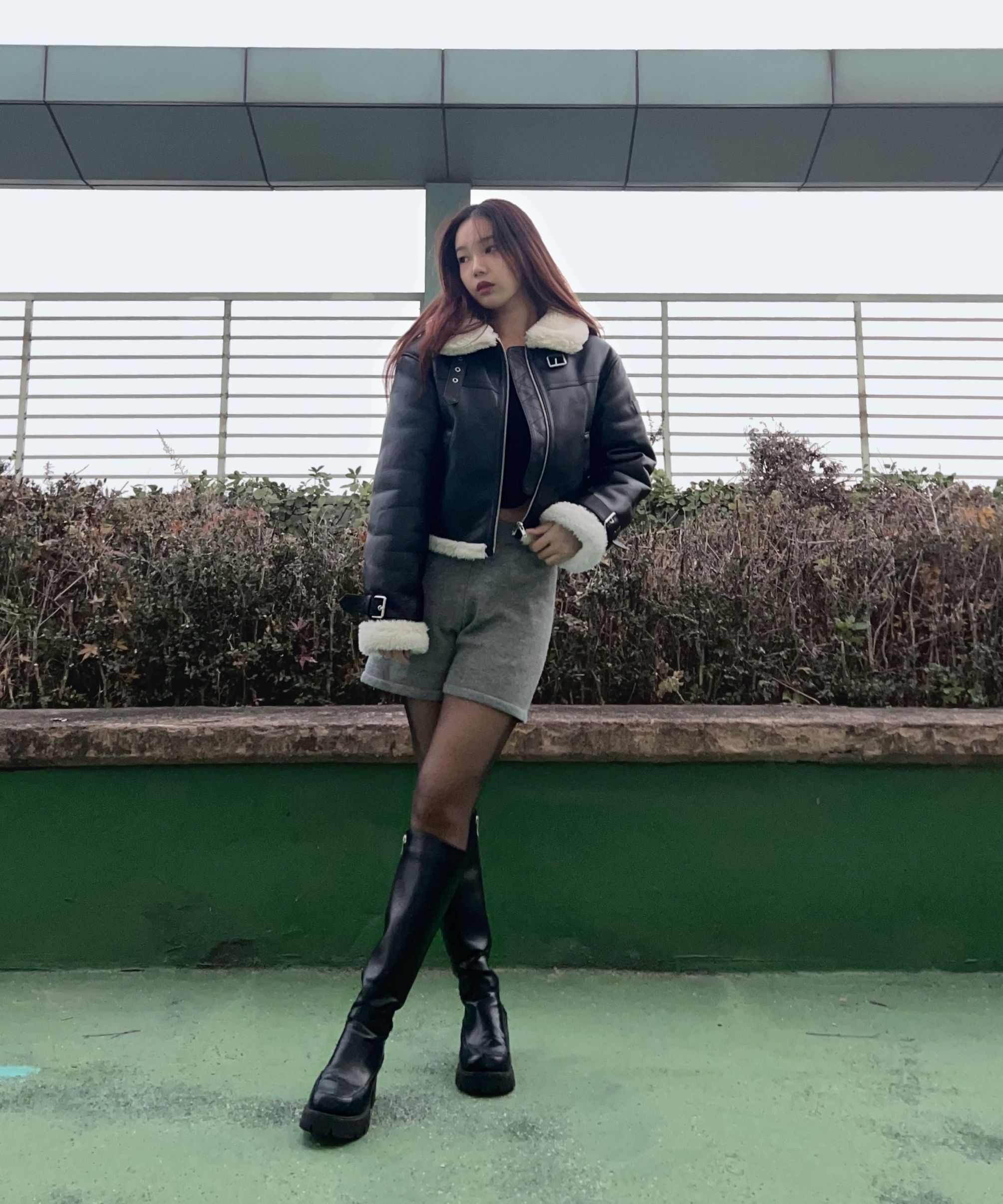 MUSINSA | LEATHERY Oblique overfit leather mustang jacket