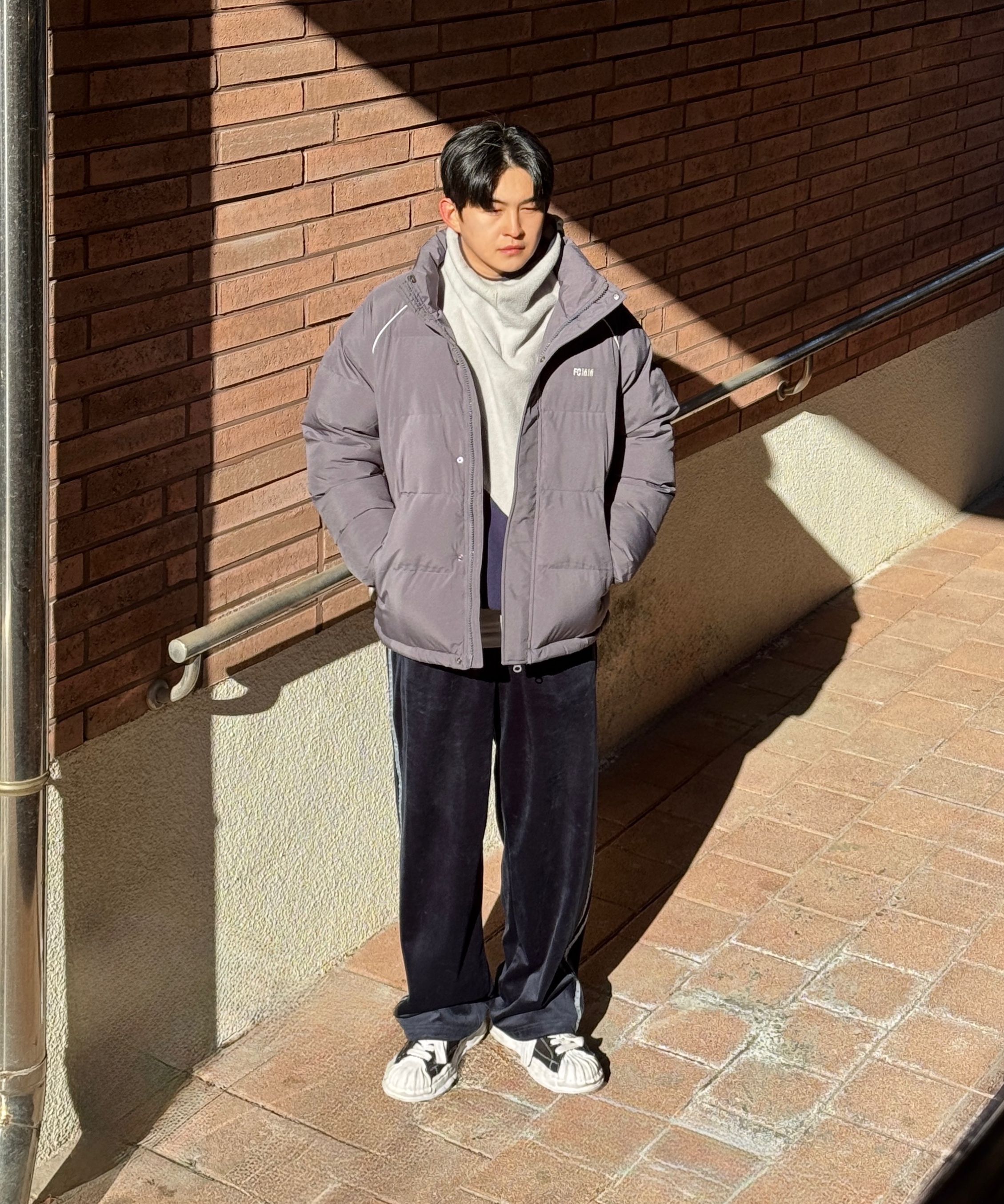 関税込☆FCMM x NCT DREAM★CLUB PIPING SHORT PADDING JUMPE.R MUSINSA | FCMM Club Team Piping Short Padded Jumper - Gray