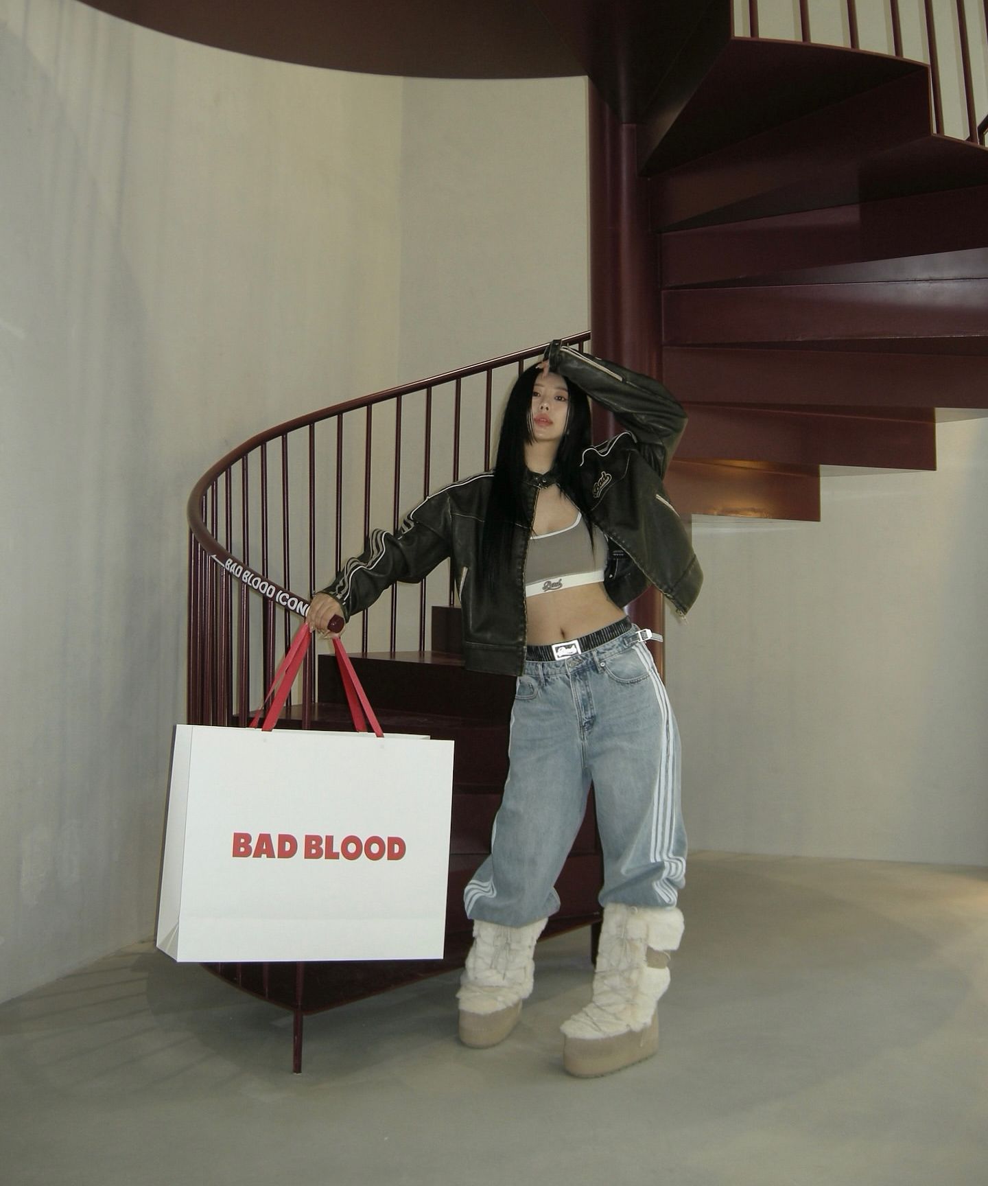 MUSINSA公式 | BADBLOOD Billy Track Jeans Exhaust Fit - Blue