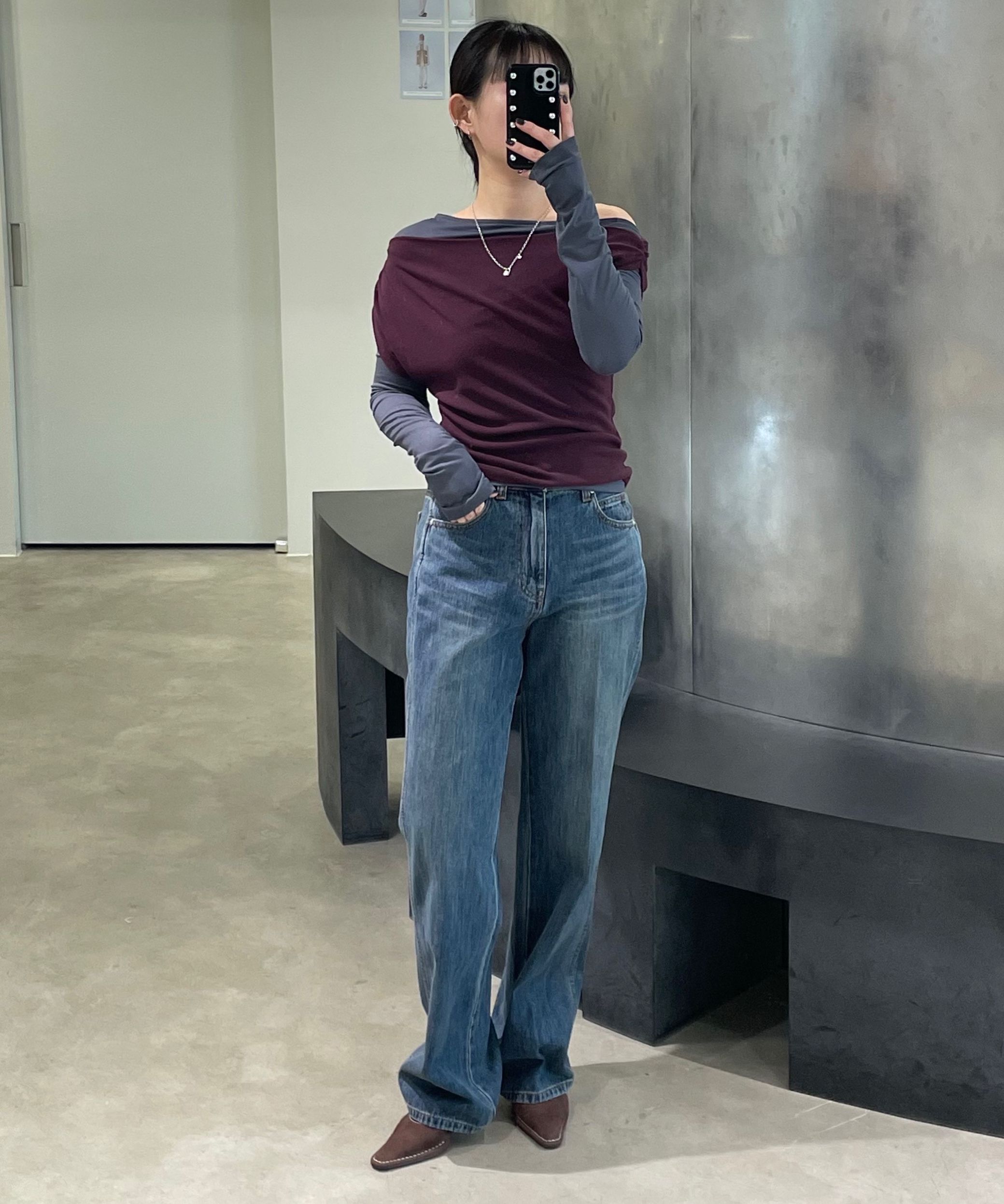 MUSINSA | DIAGONAL BASIC LINE DENIM PANTS (dark blue)