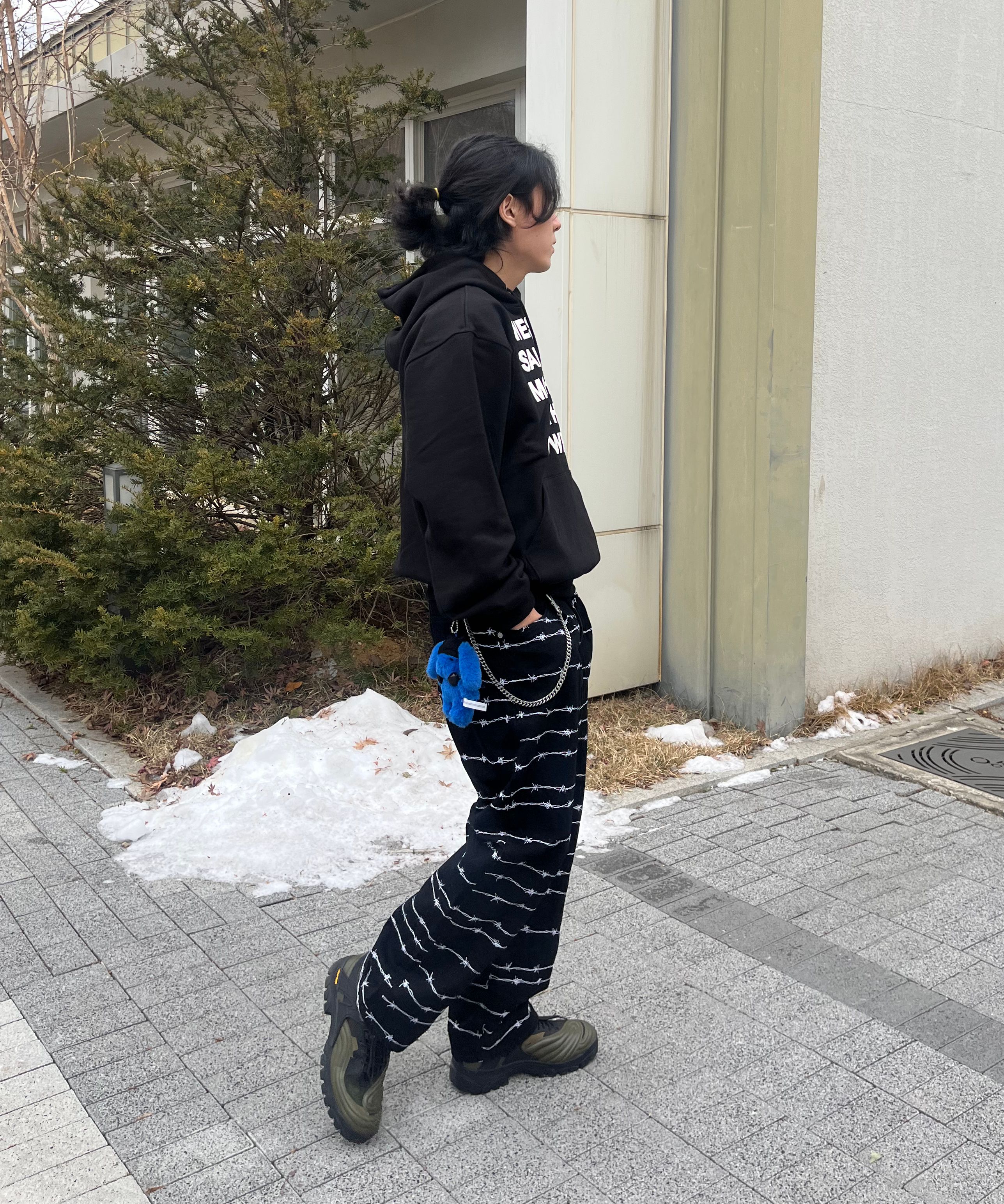 【THEVINYLHOUSE】 ◆ Western Typo Hoodie ◆ 大人気 MUSINSA | THEVINYLHOUSE TYPO HOODIE BLACK