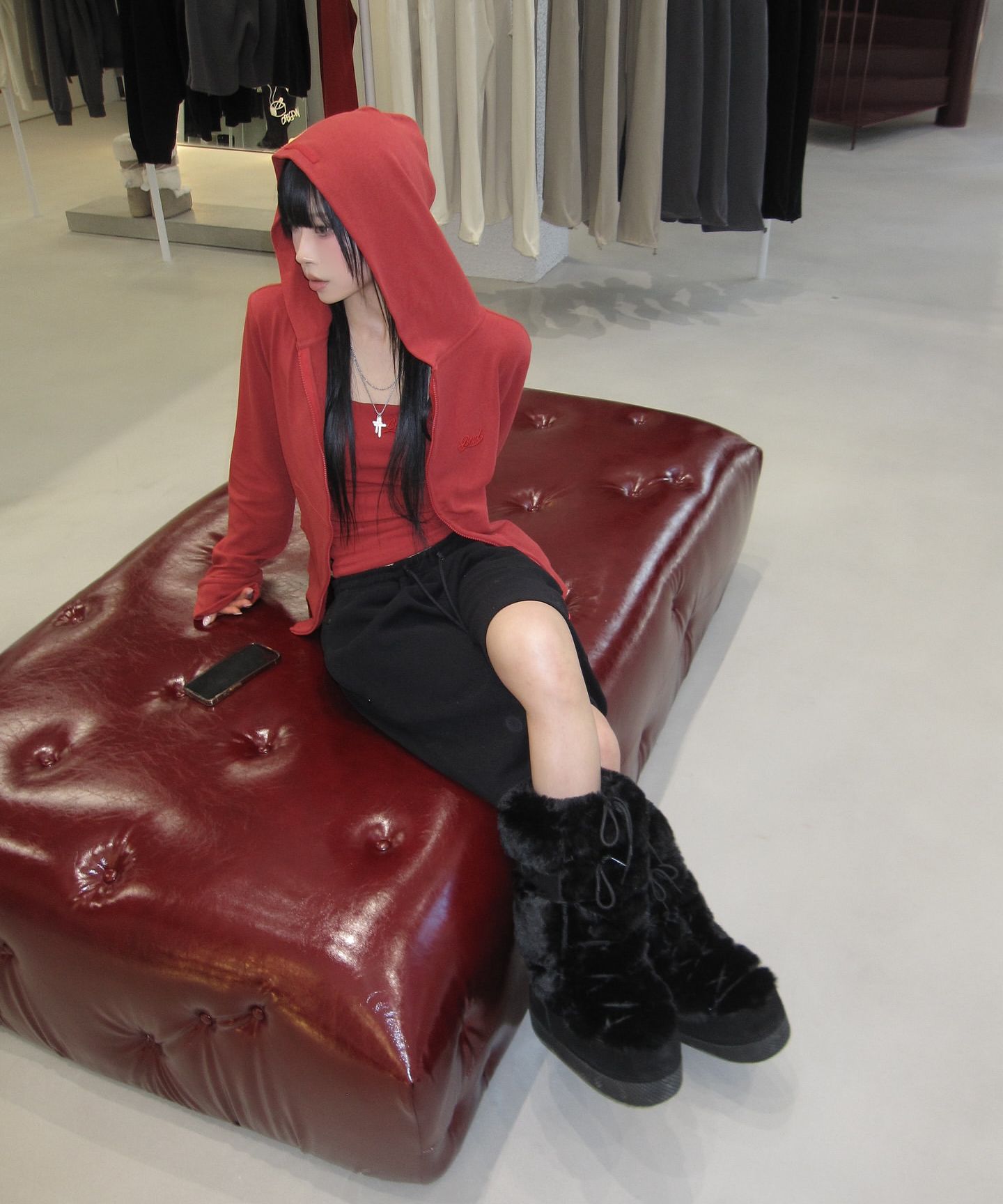 ◆BADBLOOD◆ BS Heavy Wool Bermuda Pants Black w-srt24-088 MUSINSA | BADBLOOD BS Heavy Wool Bermuda Pants - Black