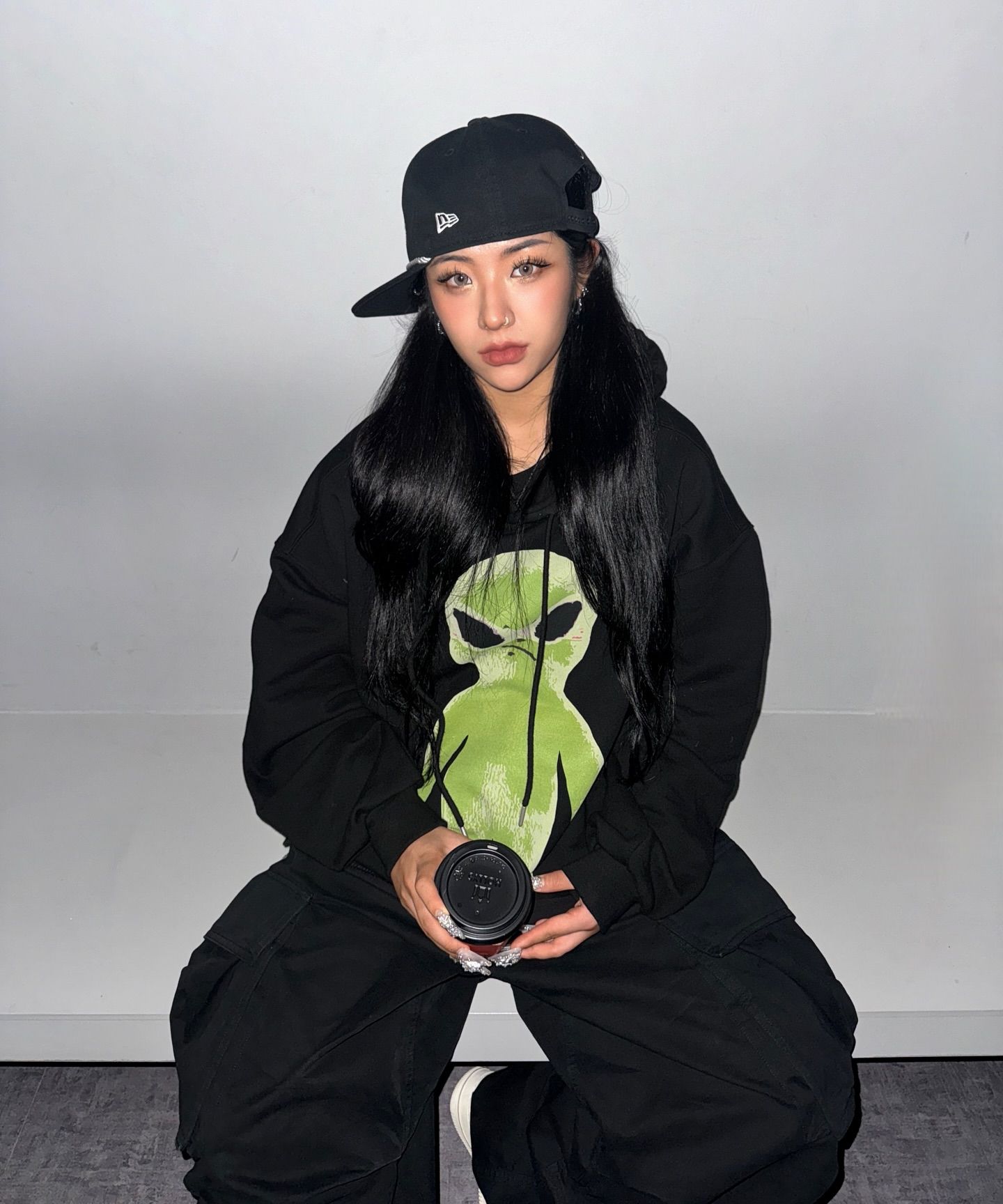 MUSINSA | HOODHOOD ALIEN GRAPHIC OVERFIT HOOD 3 COLOR