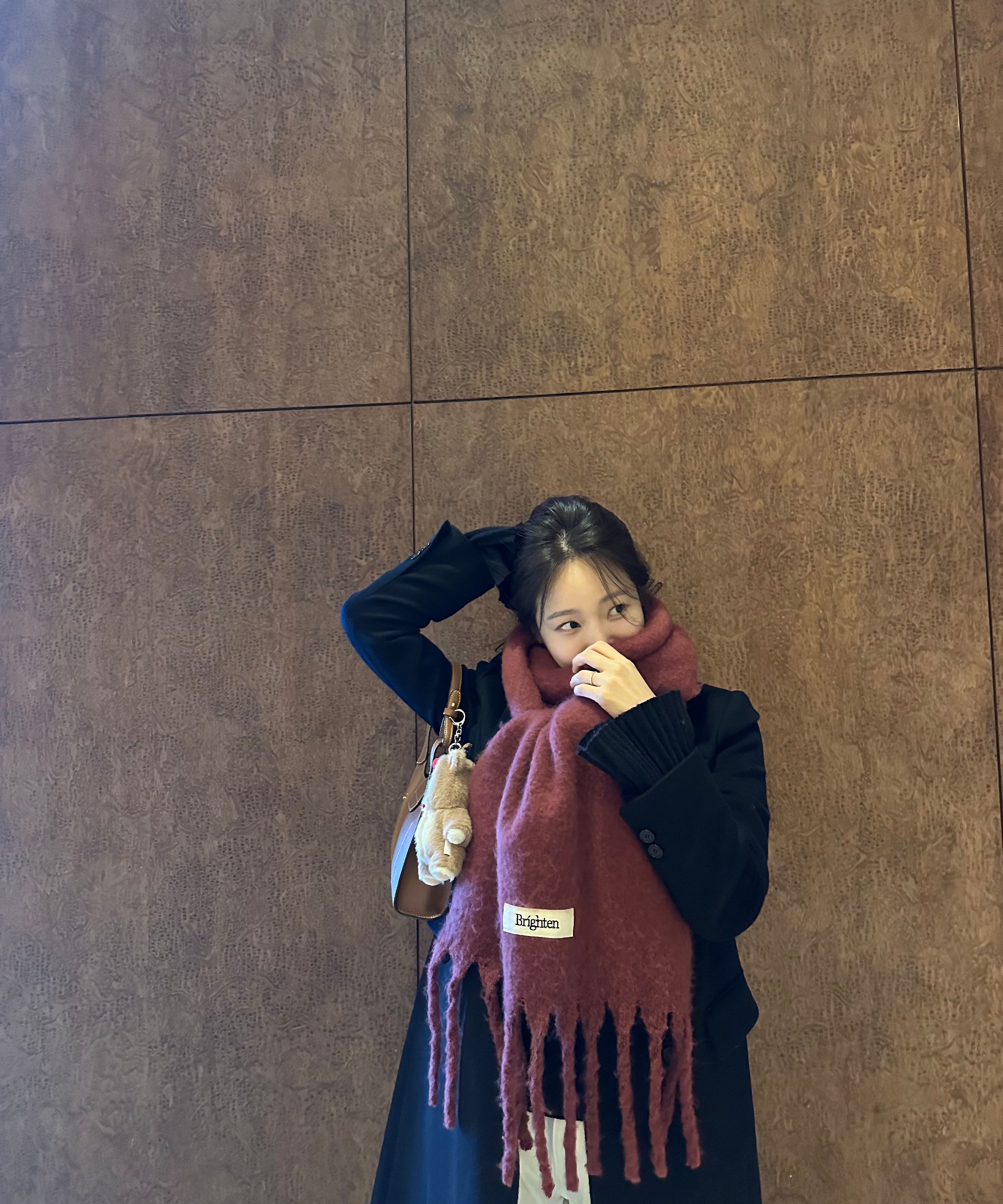 MUSINSA公式 | BRIGHTEN Big check blue muffler