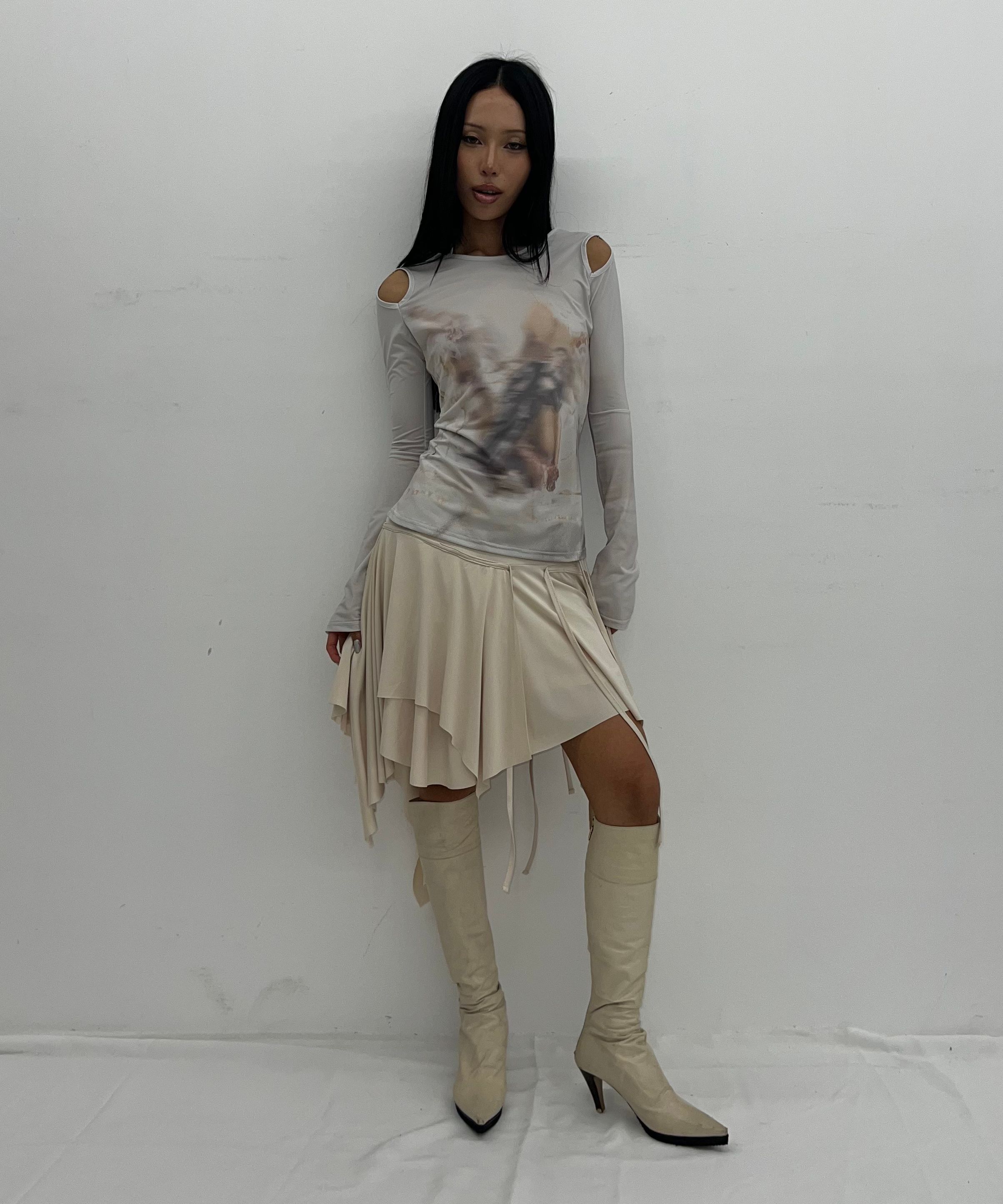 トップス NACHE CUT-OUT SLIM FIT LONG SLEEVE MUSINSA | NACHE CUT-OUT SLIM FIT LONG SLEEVE WHITE
