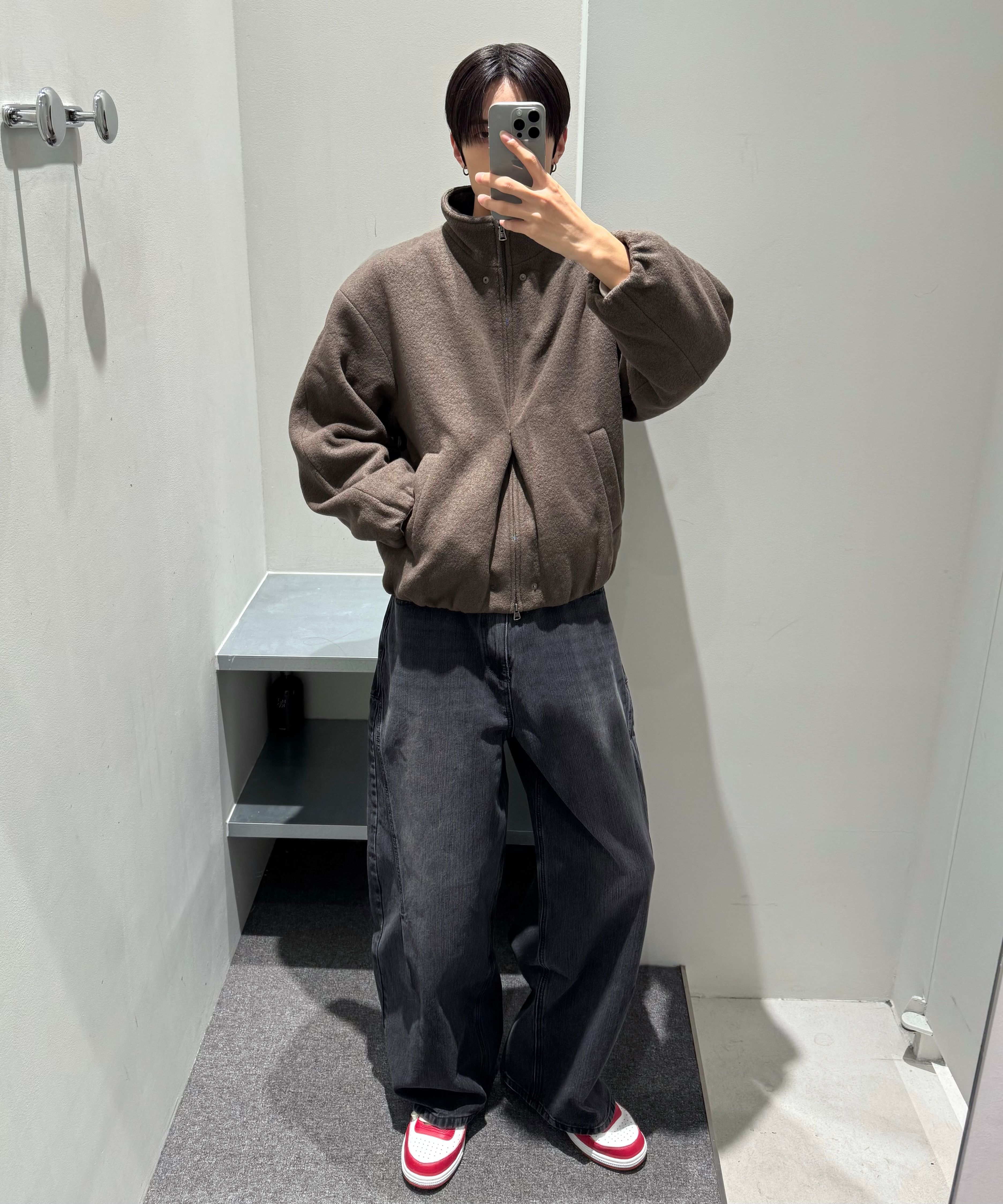 ブルゾン INSILENCE BOUCLE WOOL ZIP-UP PUFFER JUMPER MUSINSA | INSILENCE Buckle Wool Zip-Up Puffer Jumper BLACK