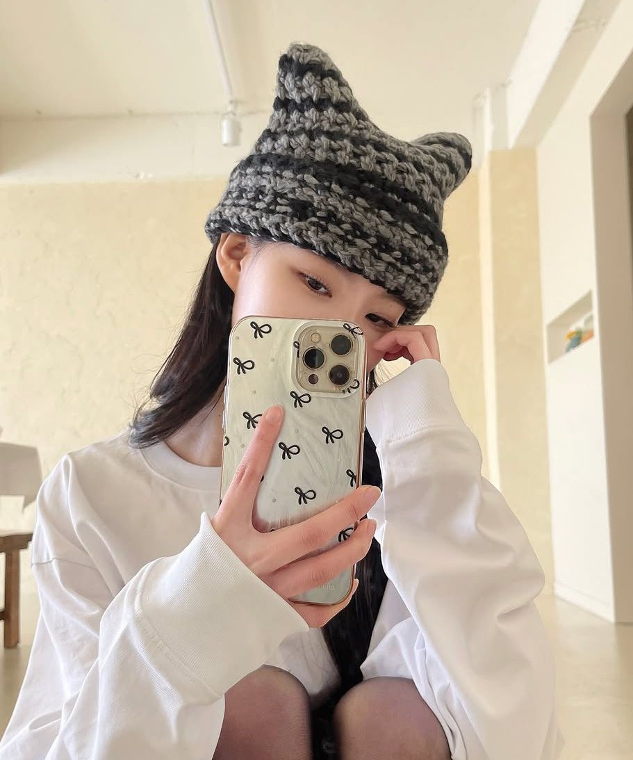 ■LMC■ CROCHET SQUARE BEANIE black 0LM45SBN118BLK CROCHET SQUARE BEANIE black - LMC | 엘엠씨