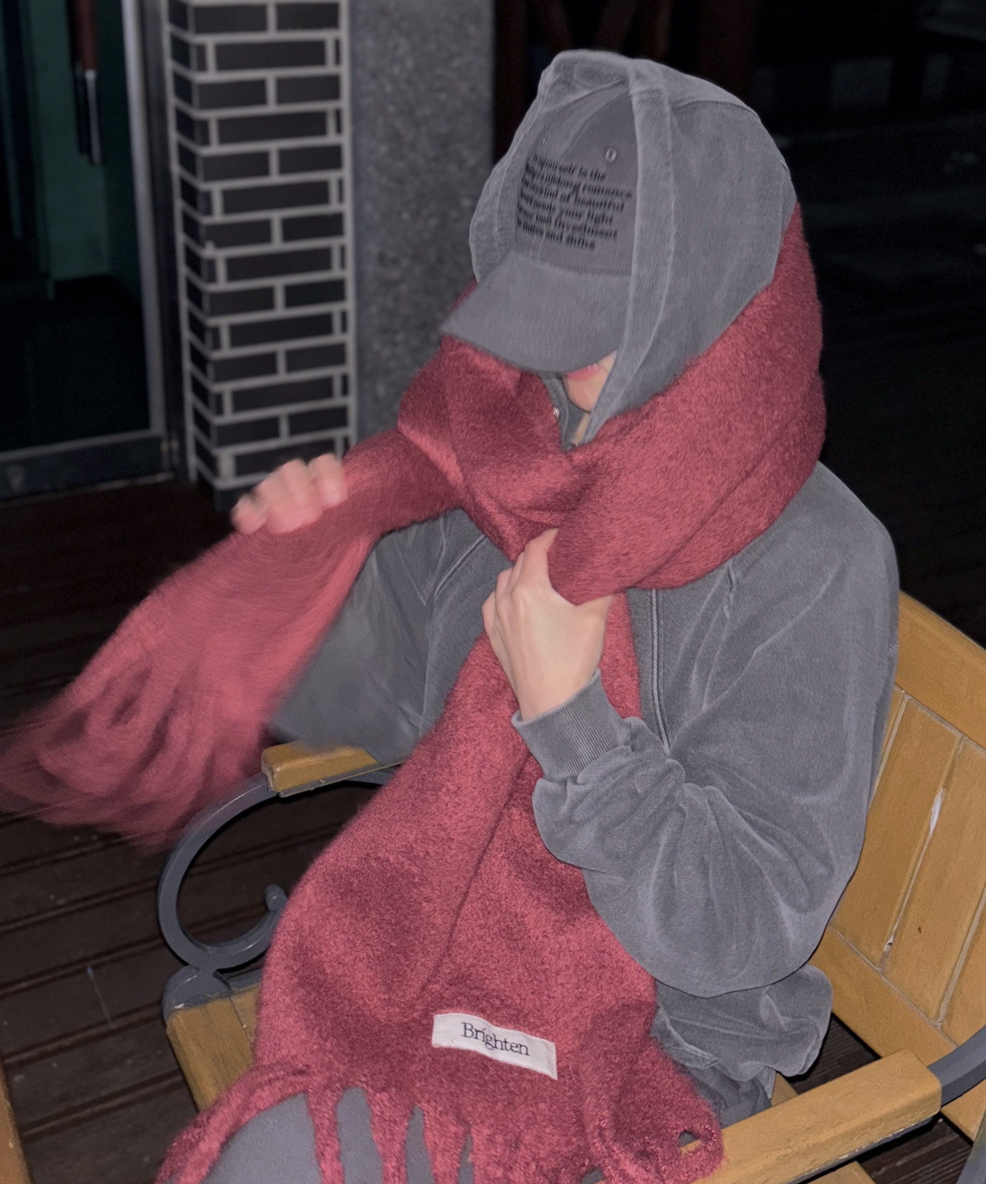 MUSINSA公式 | BRIGHTEN Big check blue muffler
