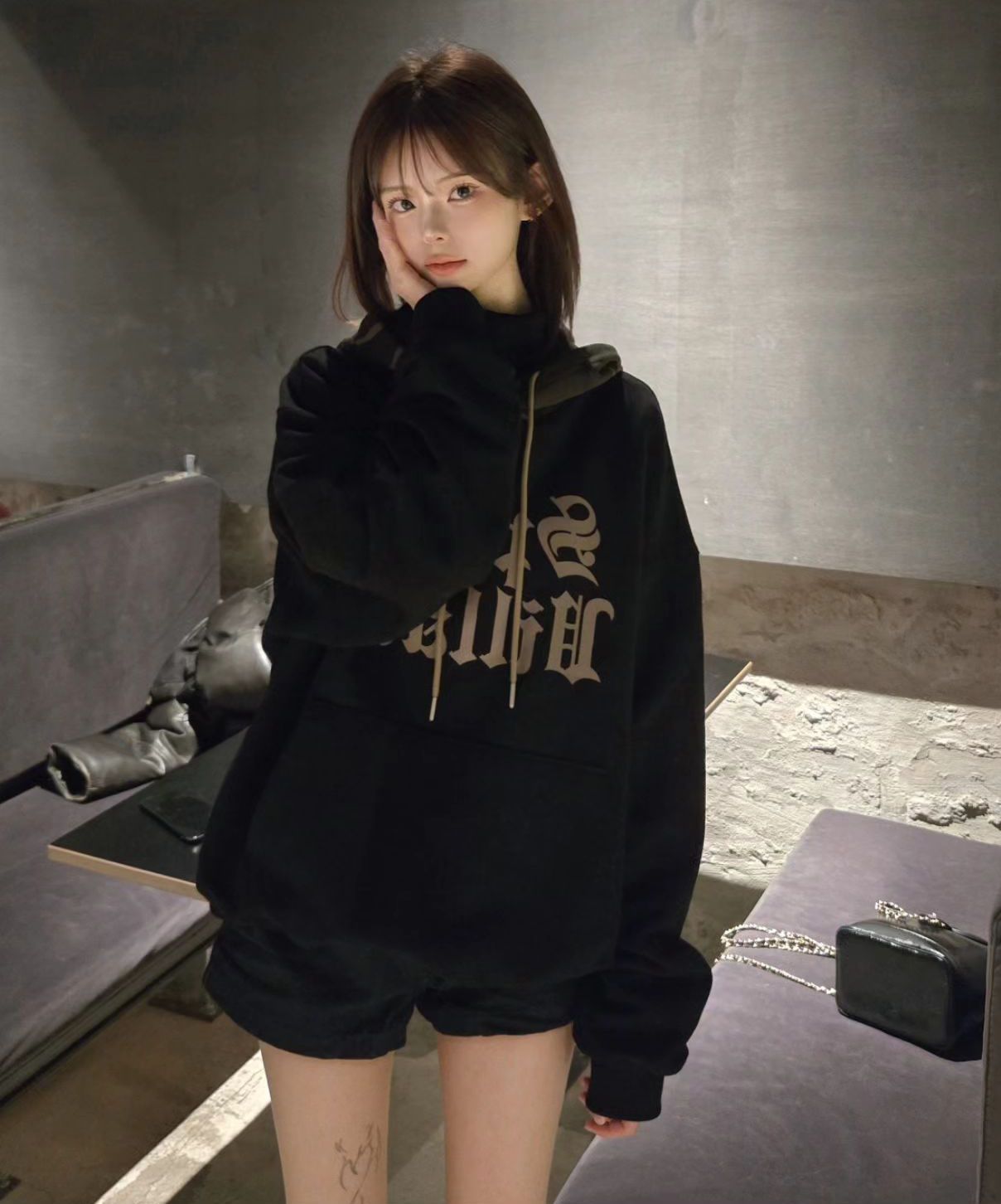 MUSINSA公式 | HOODHOOD Space Villain Check Hood Black