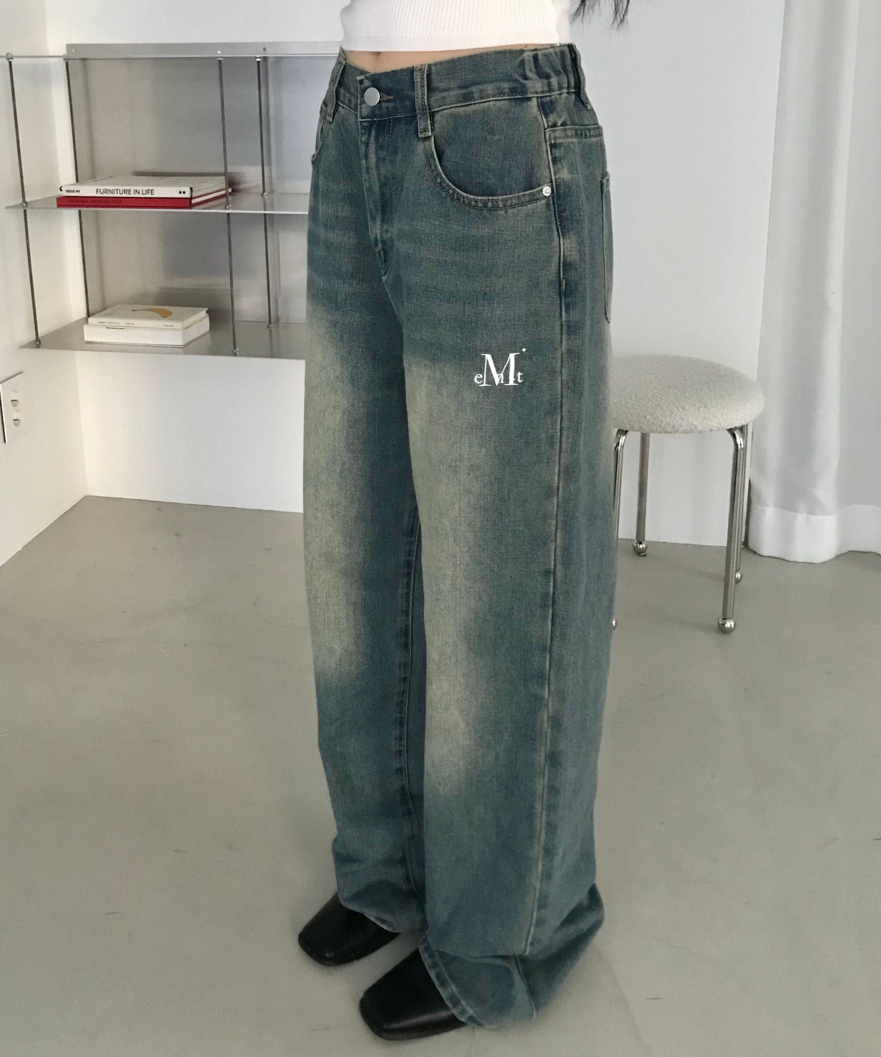 MUSINSA | MUCENT Mallorca wide denim semi-banded washed