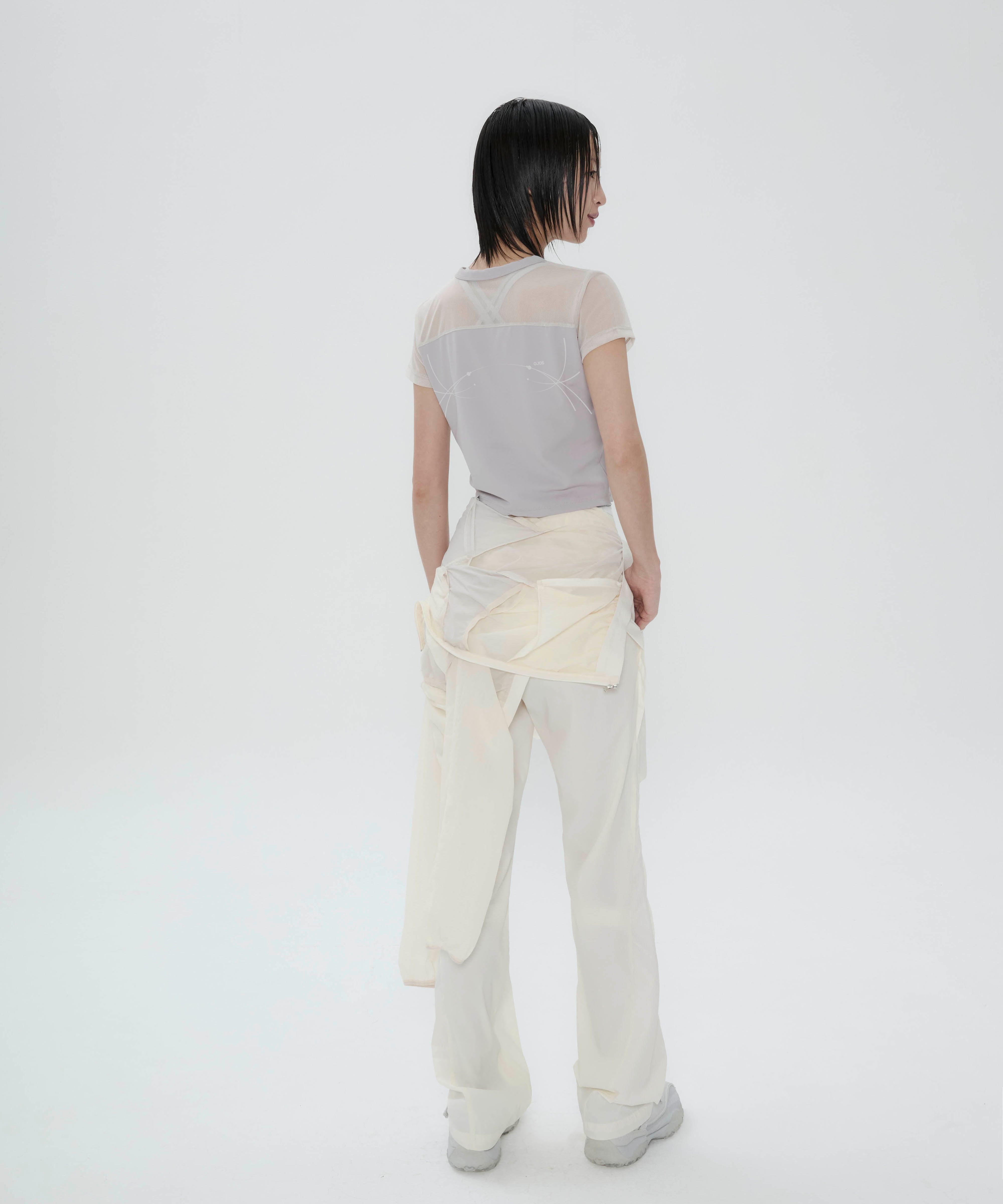 ◆ojos◆ Mesh Parting Nylon Pants Ivory 24HS-PT01-IV MUSINSA | OJOS Mesh Parting Nylon Pants / Ivory