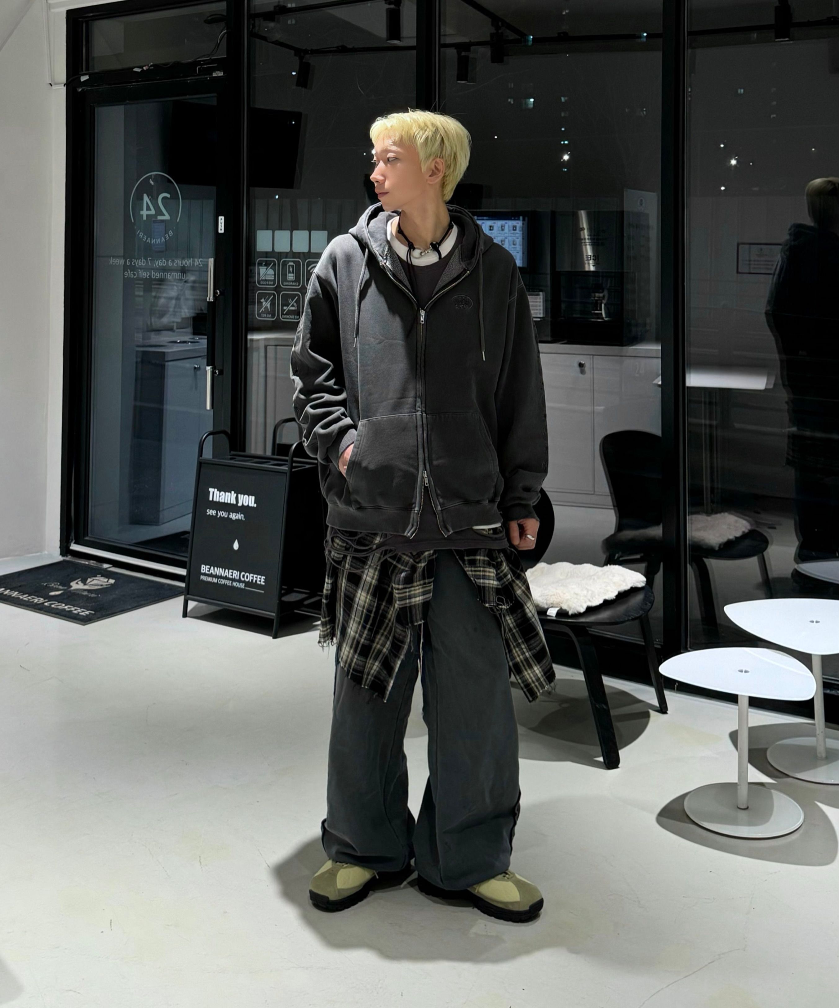 【CPGN STUDIO】23FW★ Connection Rhythm Pigment Hoodie CPGN STUDIO) [2-WAY] CP STAR Pigment Hooded Zip-Up