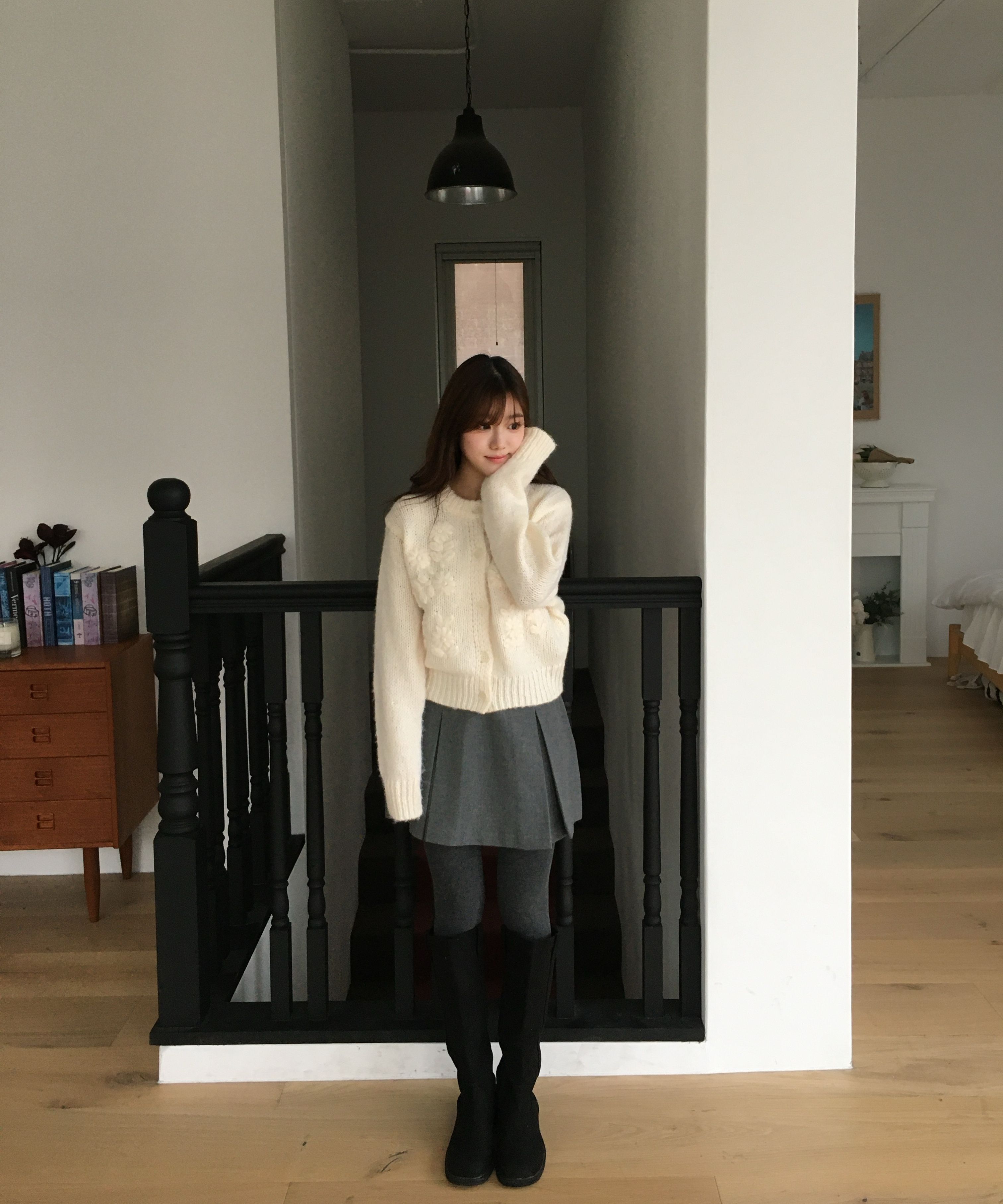 MUSINSA公式 | RE L Lead mini skirt (black)