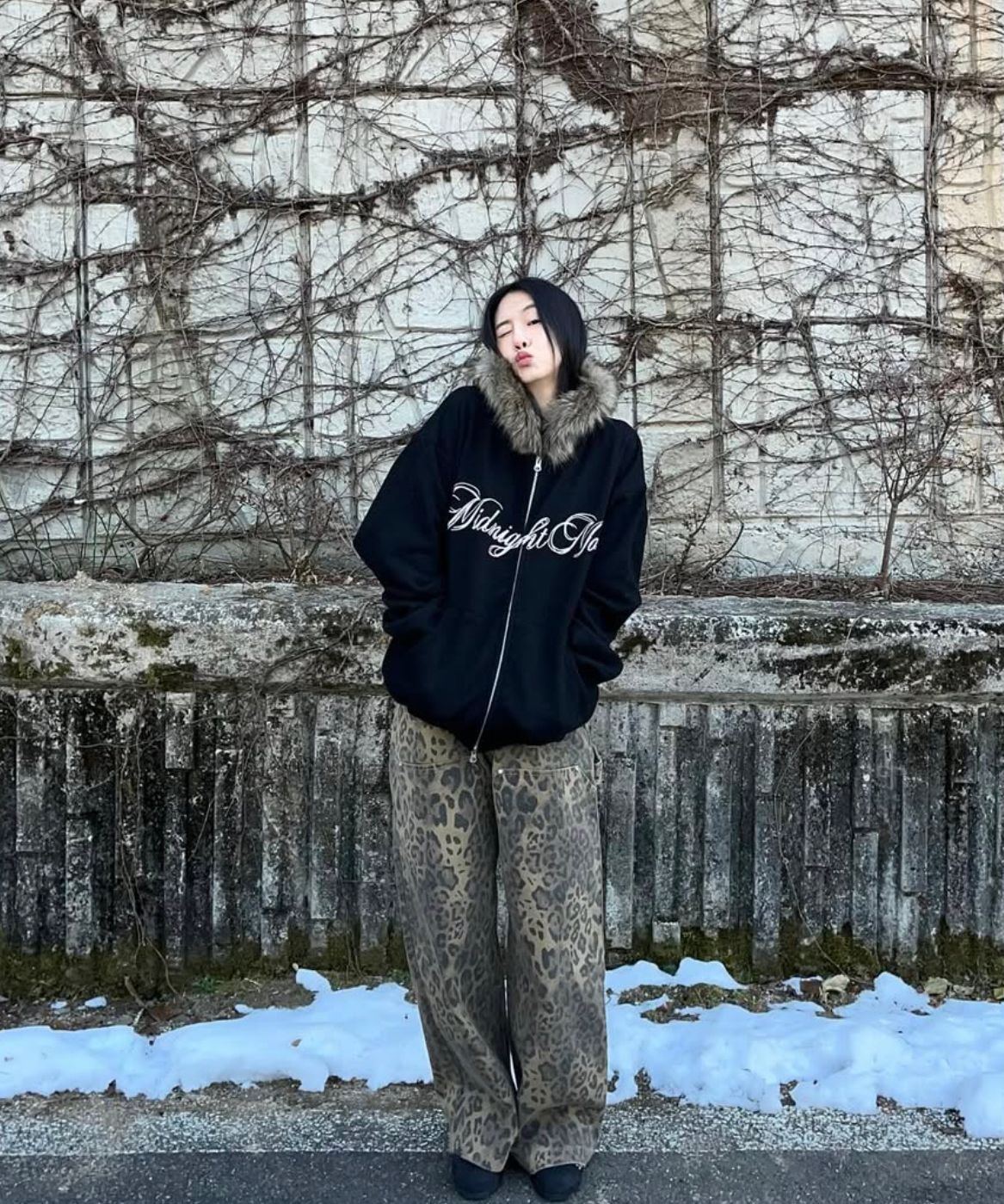 MUSINSA | MIDNIGHT MOVE leopard pants [brown]