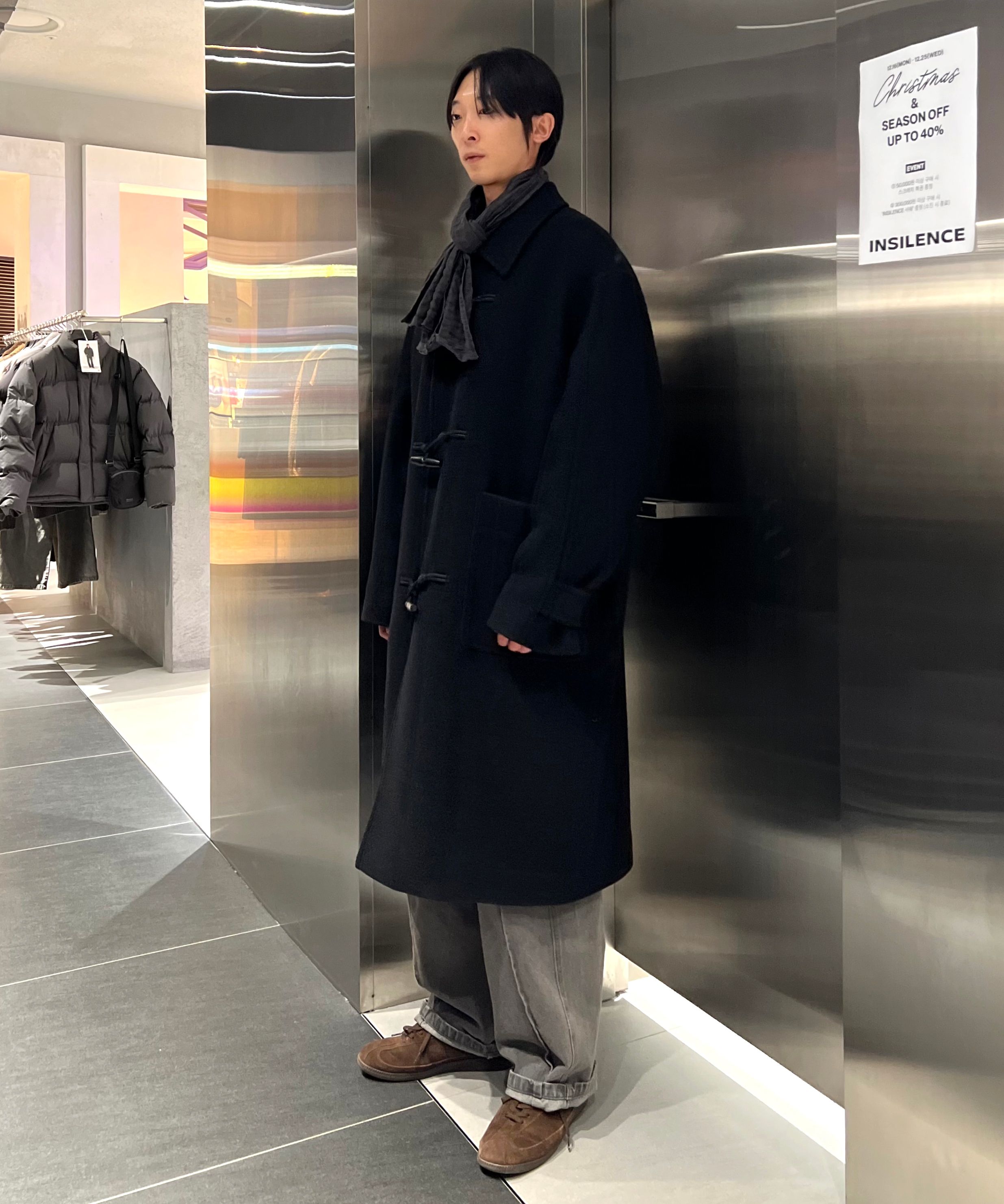 MUSINSA公式 | INSILENCE ワイドバギーデニムパンツ BLACK