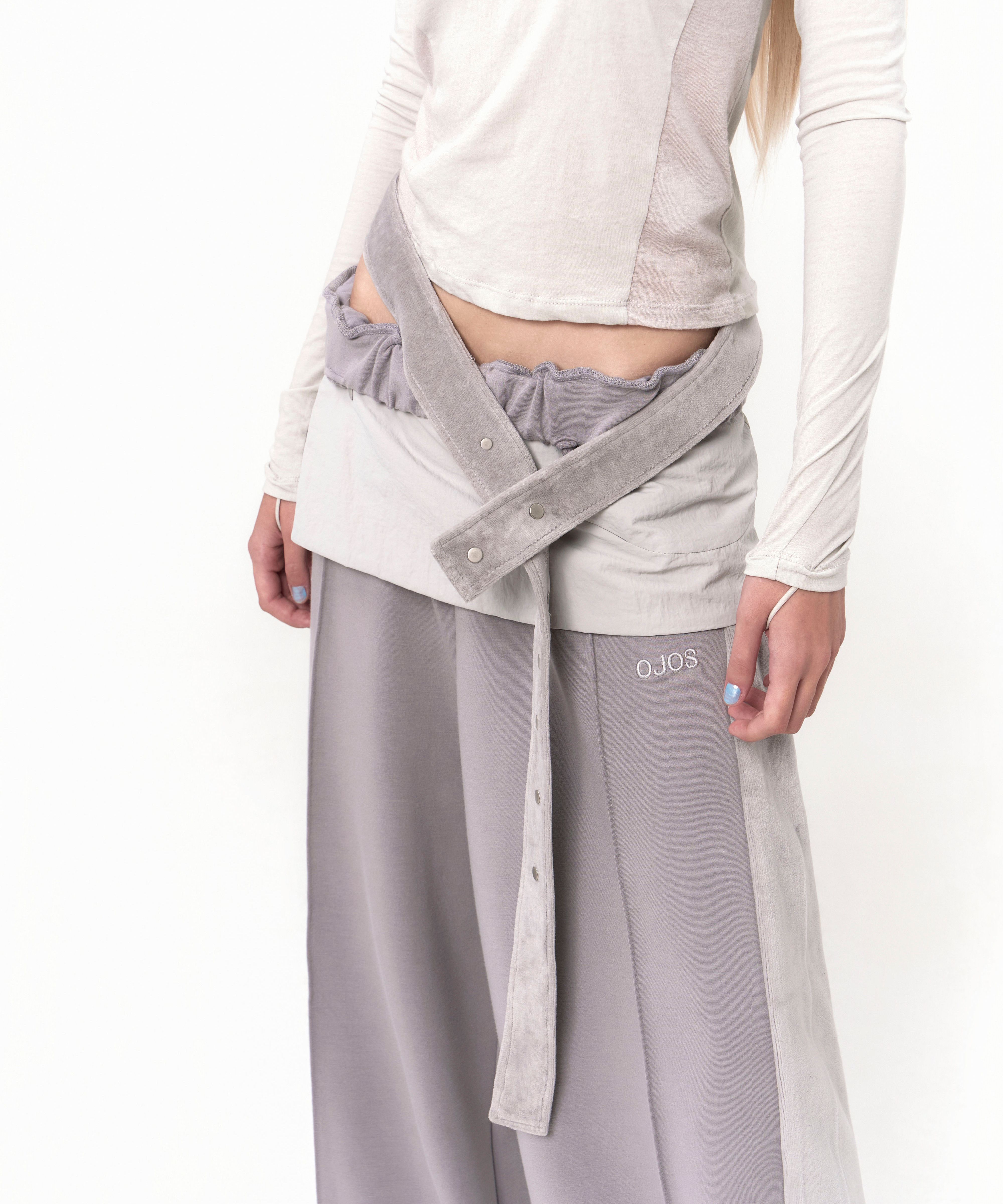MUSINSA | OJOS Detachable Layered Pocket Pants / Grey