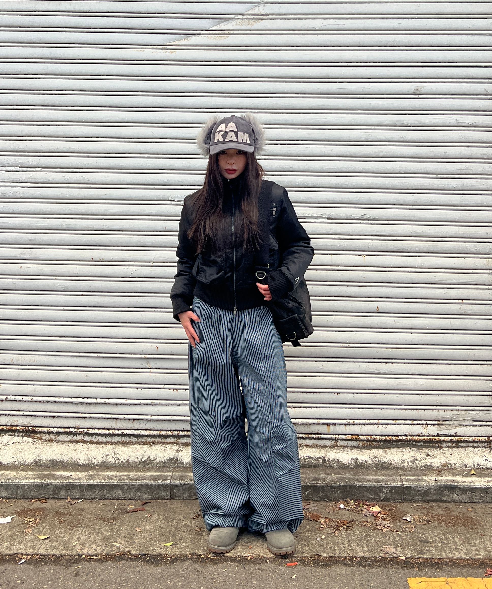 AAKAM ■ Knee Pin-tuck Stripe Denim Pants MUSINSA | AAKAM Knee Pin-tuck Stripe Denim Pants (Black)