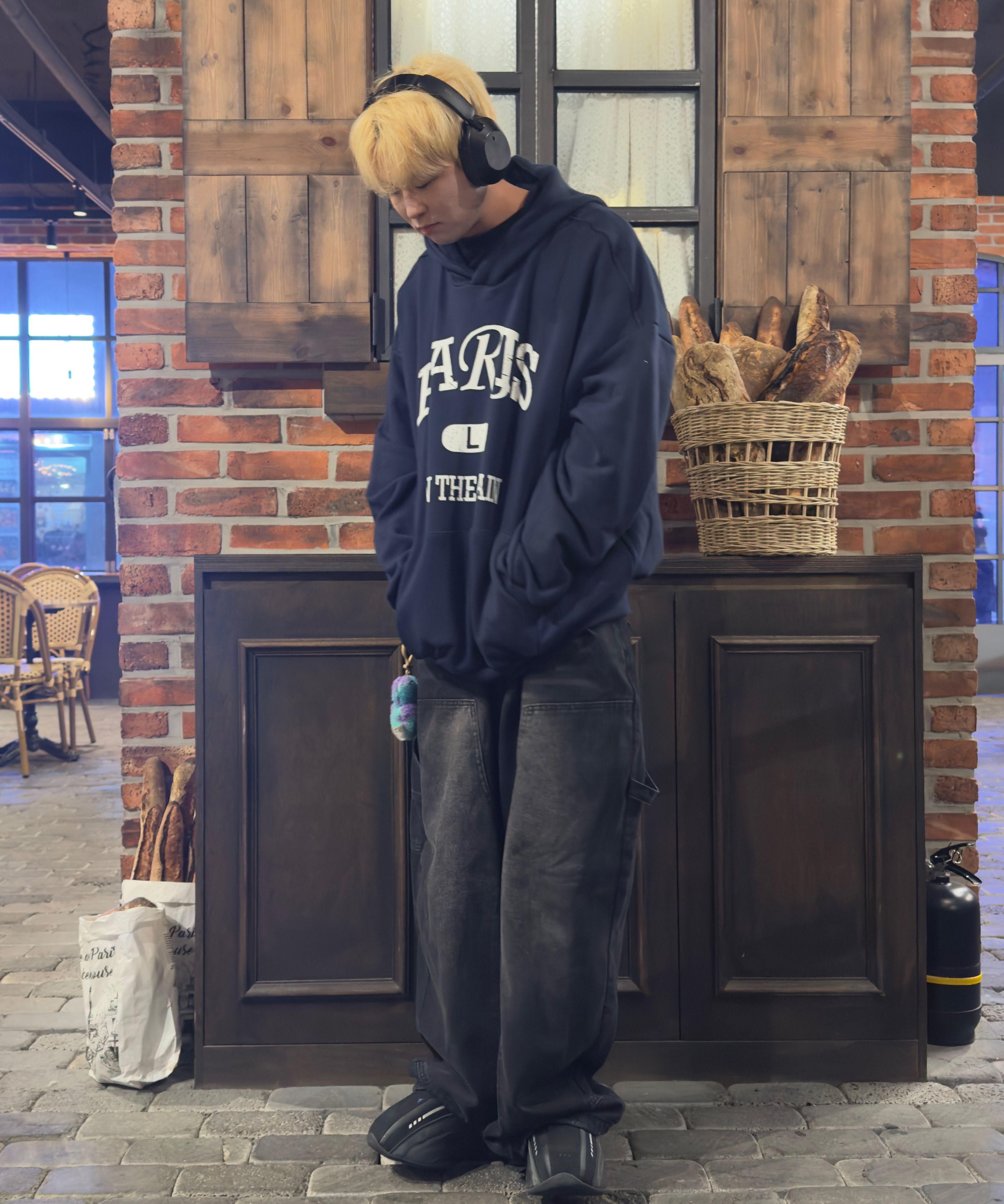 MUSINSA公式 | DNSR Oversized Paris Hoodie Navy