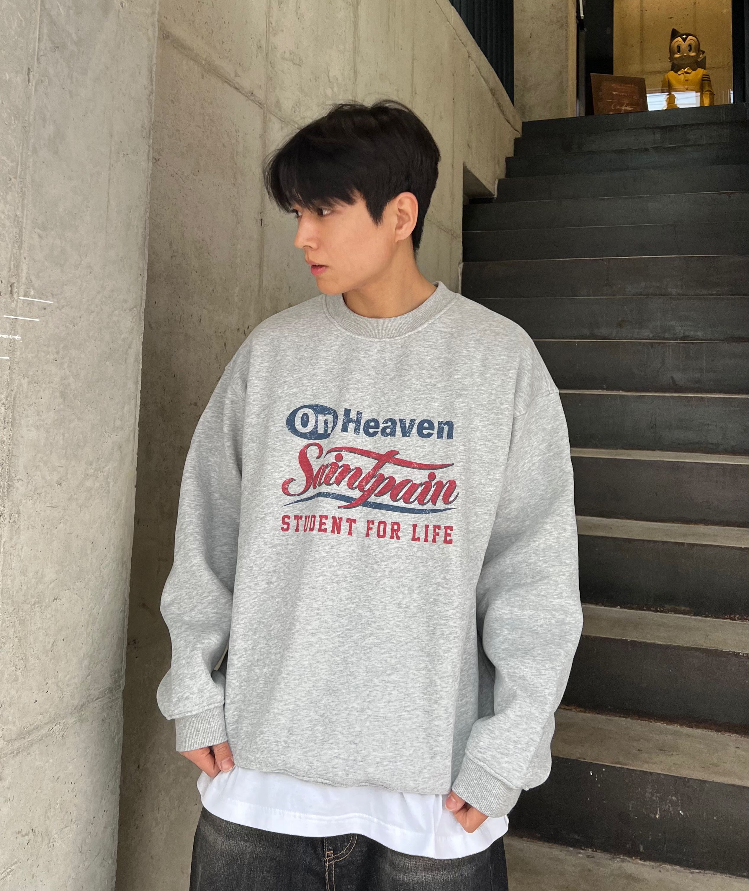 [SAINTPAIN] ★SP BLESSED OVERFIT SWEATSHIRT MUSINSA | SAINTPAIN SP On Heaven Overfit Sweatshirt Black