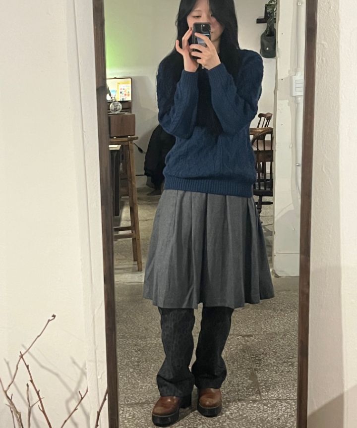 ワンピース KIRSH Kirsch midi pleated skirt melange gray KKRFCSK504MGYM MUSINSA公式 | KIRSH Kirsch Midi Pleated Skirt [Melange Gray]