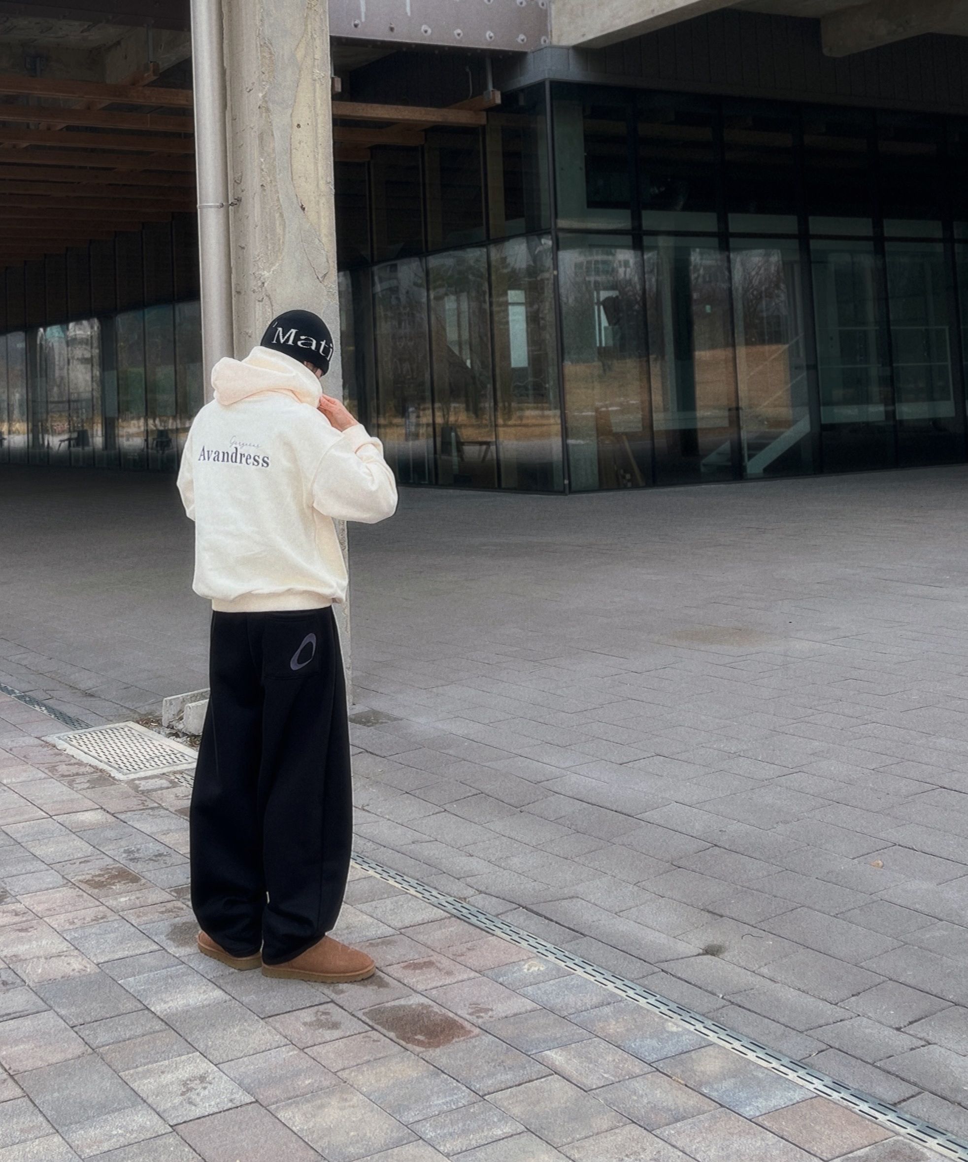 matinkim ビーニー MATIN KIM ニットキャップ ビーニー LOGO JACQUARD SHORT BEANIE
