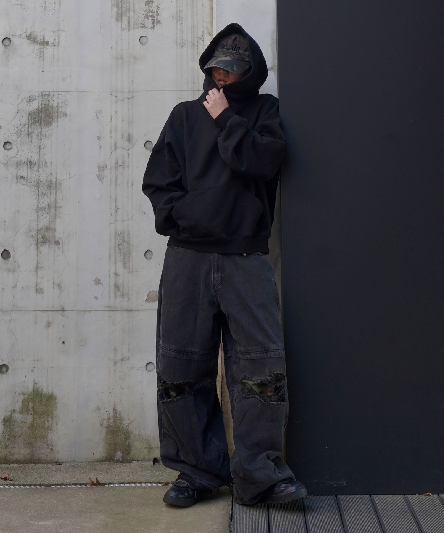 デニム・ジーパン NOT4NERD Camo Patch Work Layered Denim Pants Black PTIL123B MUSINSA | NOT4NERD Camo Patch Work Layered Denim Pants
