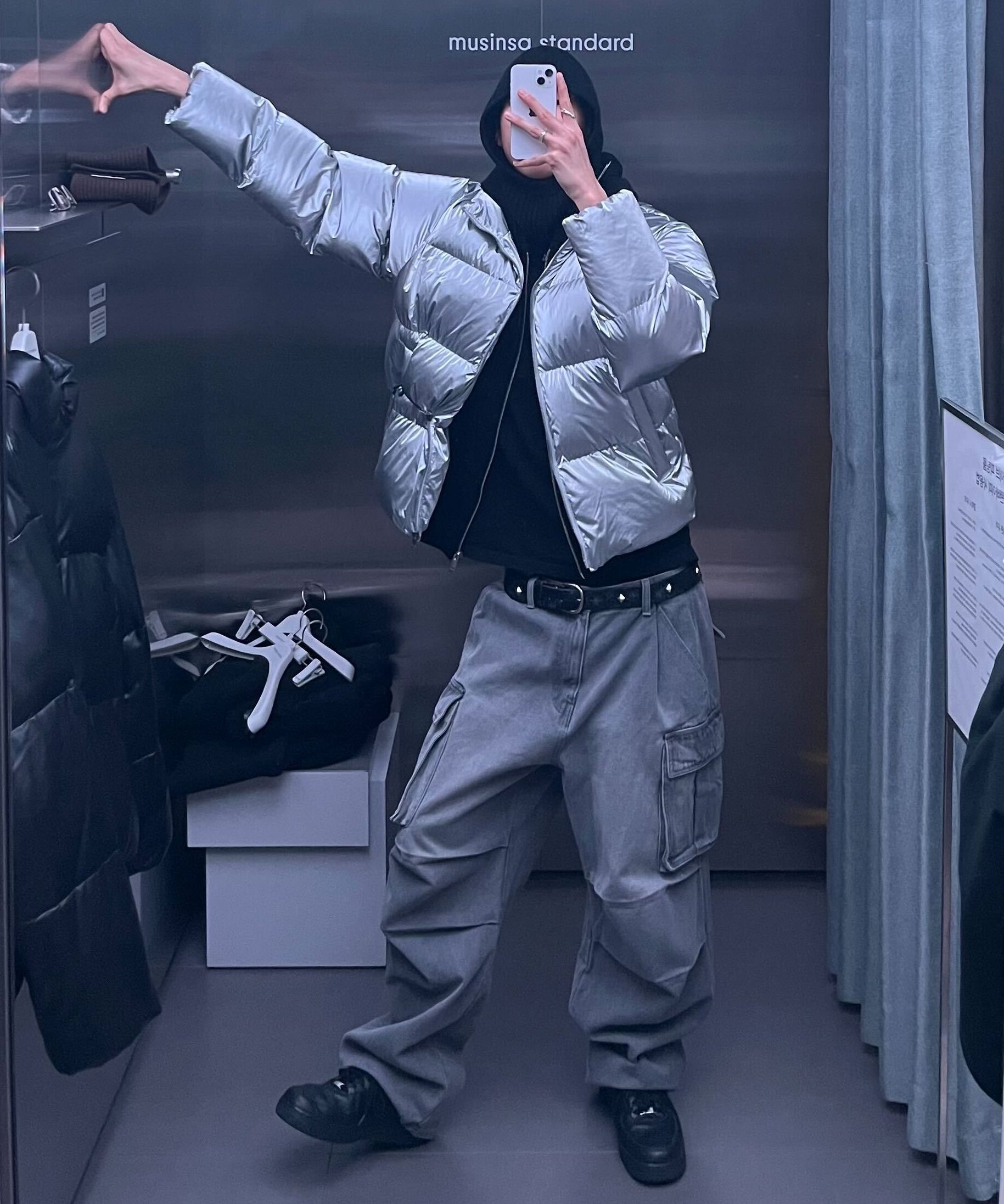 ★MUSINSA STANDARD★ Denim parachute cargo pants light indig MUSINSA | MUSINSA STANDARD Denim Parachute Cargo Pants