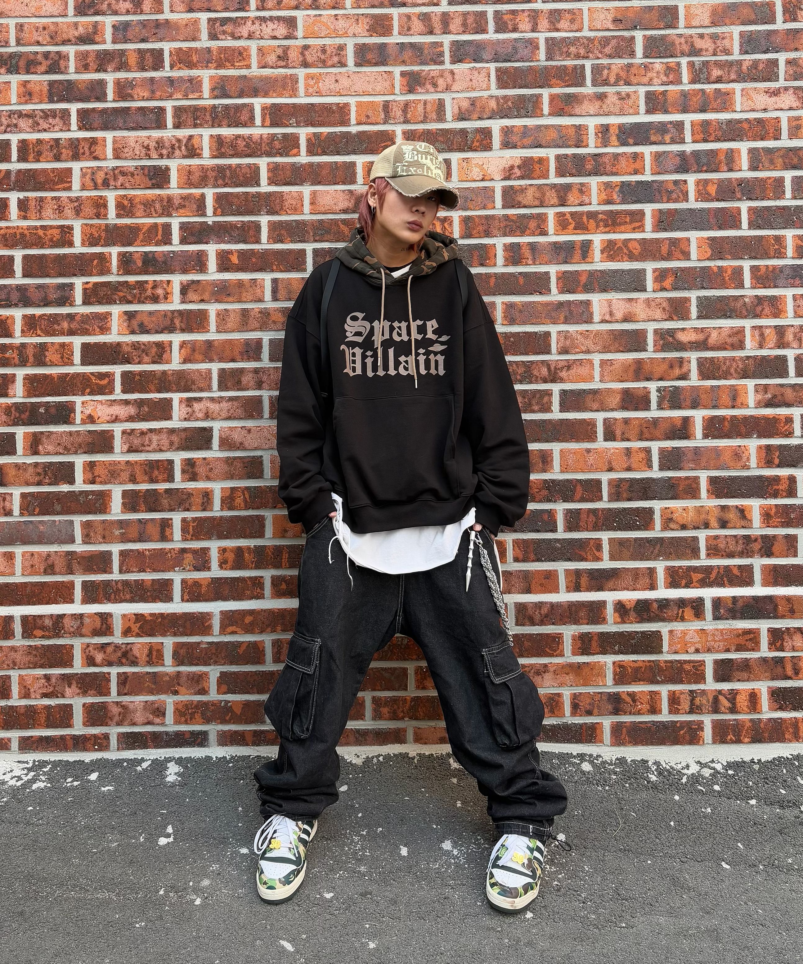 ★HOODHOOD★ Space Villain Camo Hood Black MUSINSA | HOODHOOD Space Villain Camo Hood Black